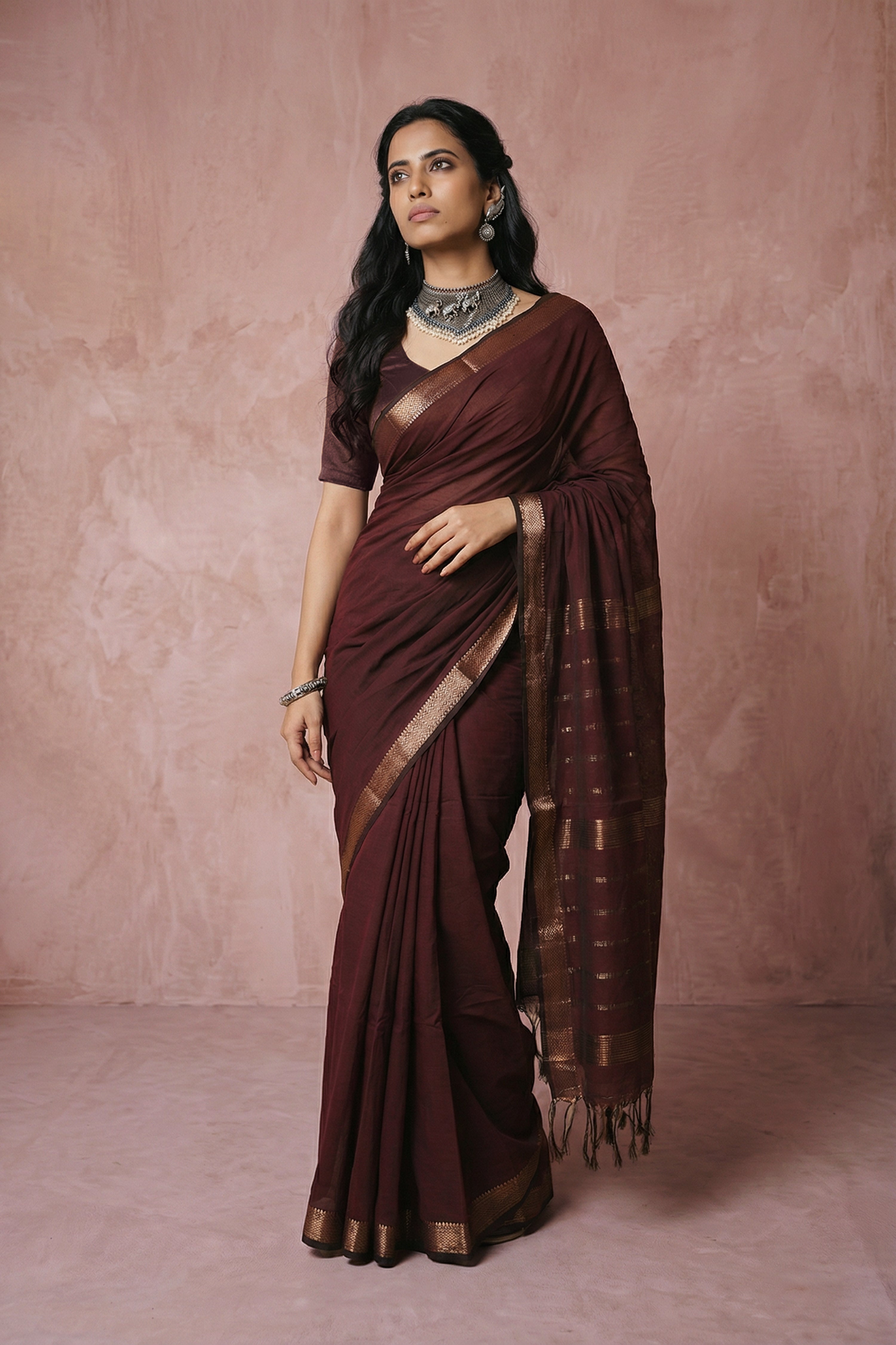 Ruby splendour saree