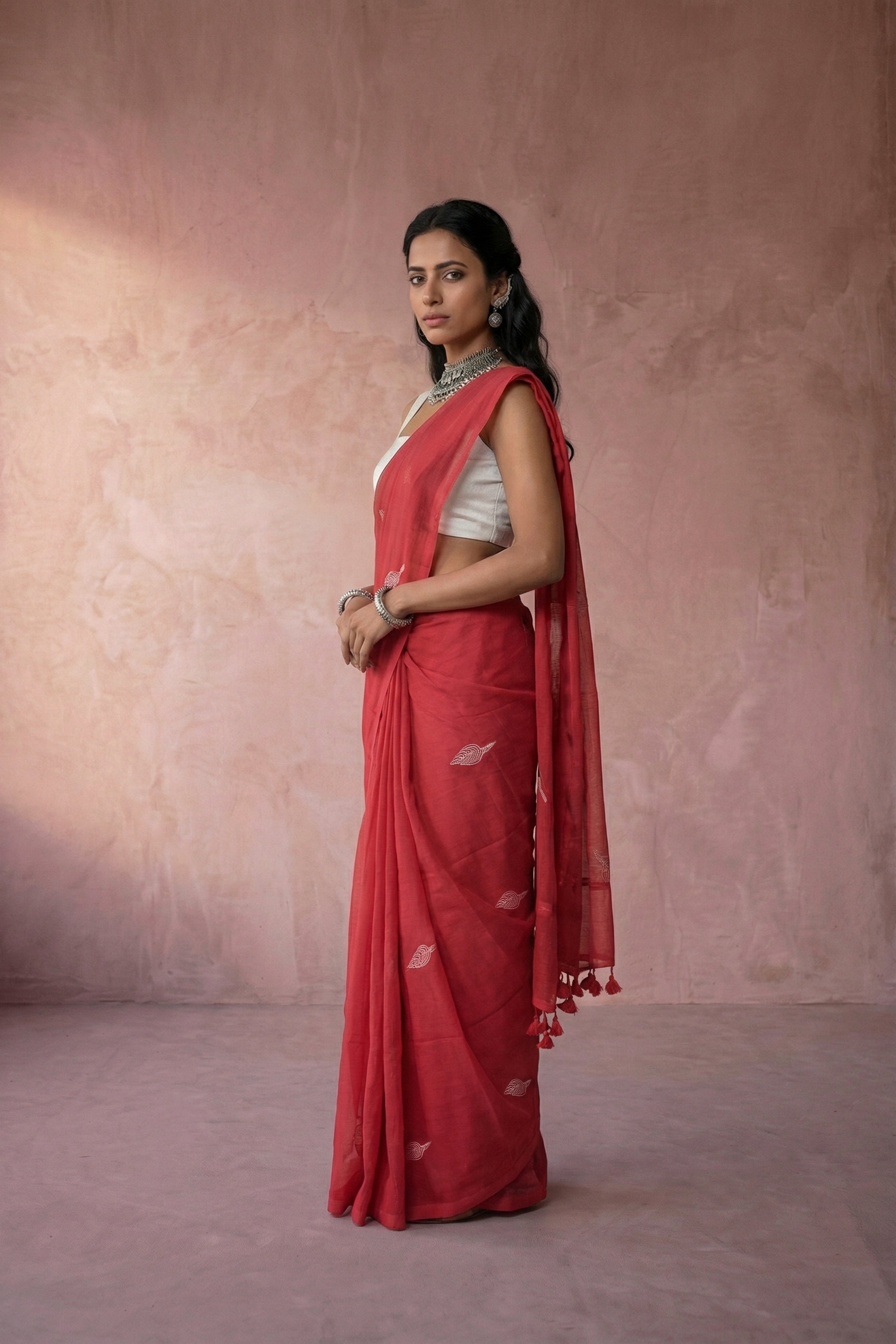 Laal Kamal saree