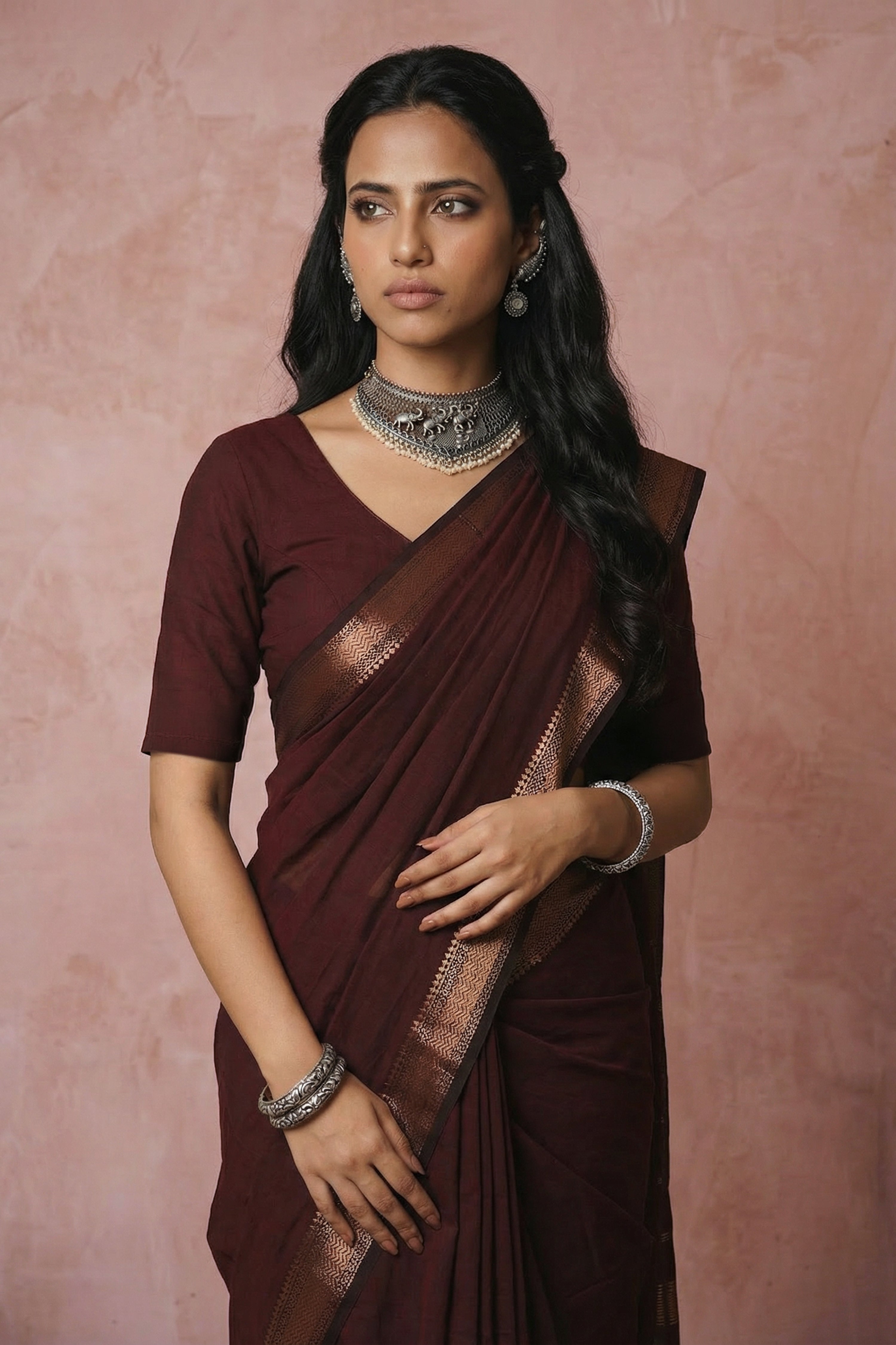 Ruby splendour saree