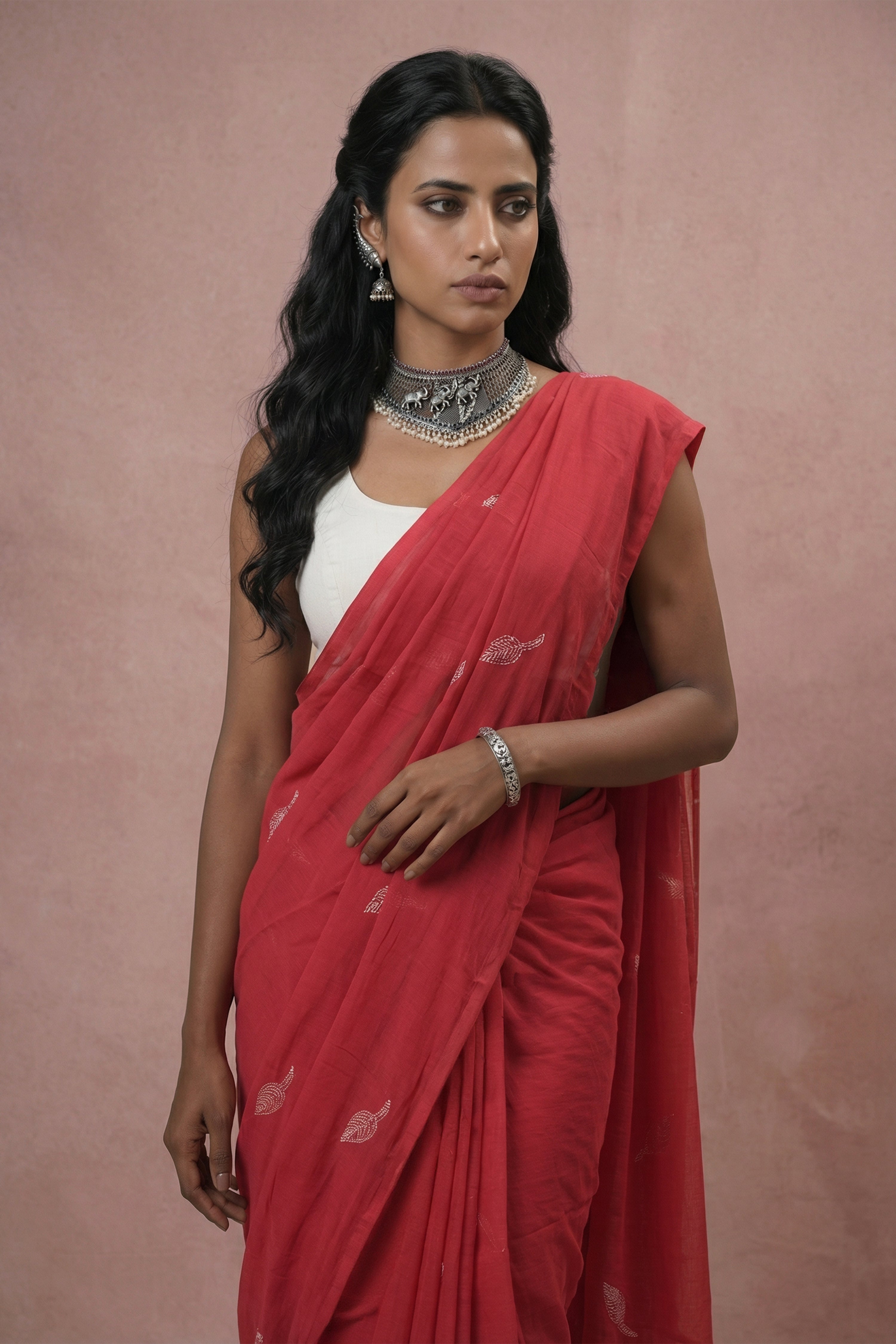 Laal Kamal saree