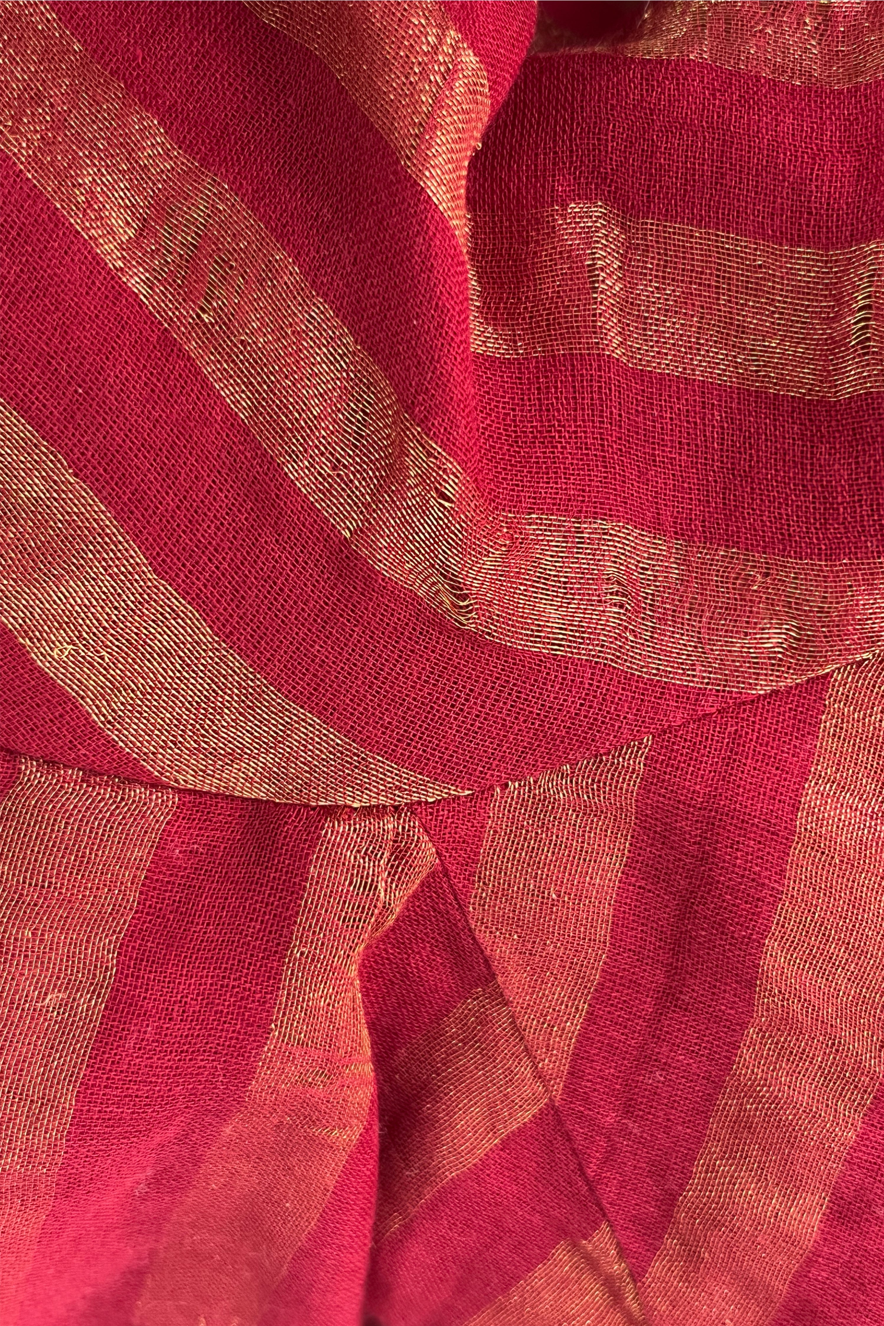 Spell Cast TLR-189 I Maroon Cotton Striped Designer Blouse with minimal flaws