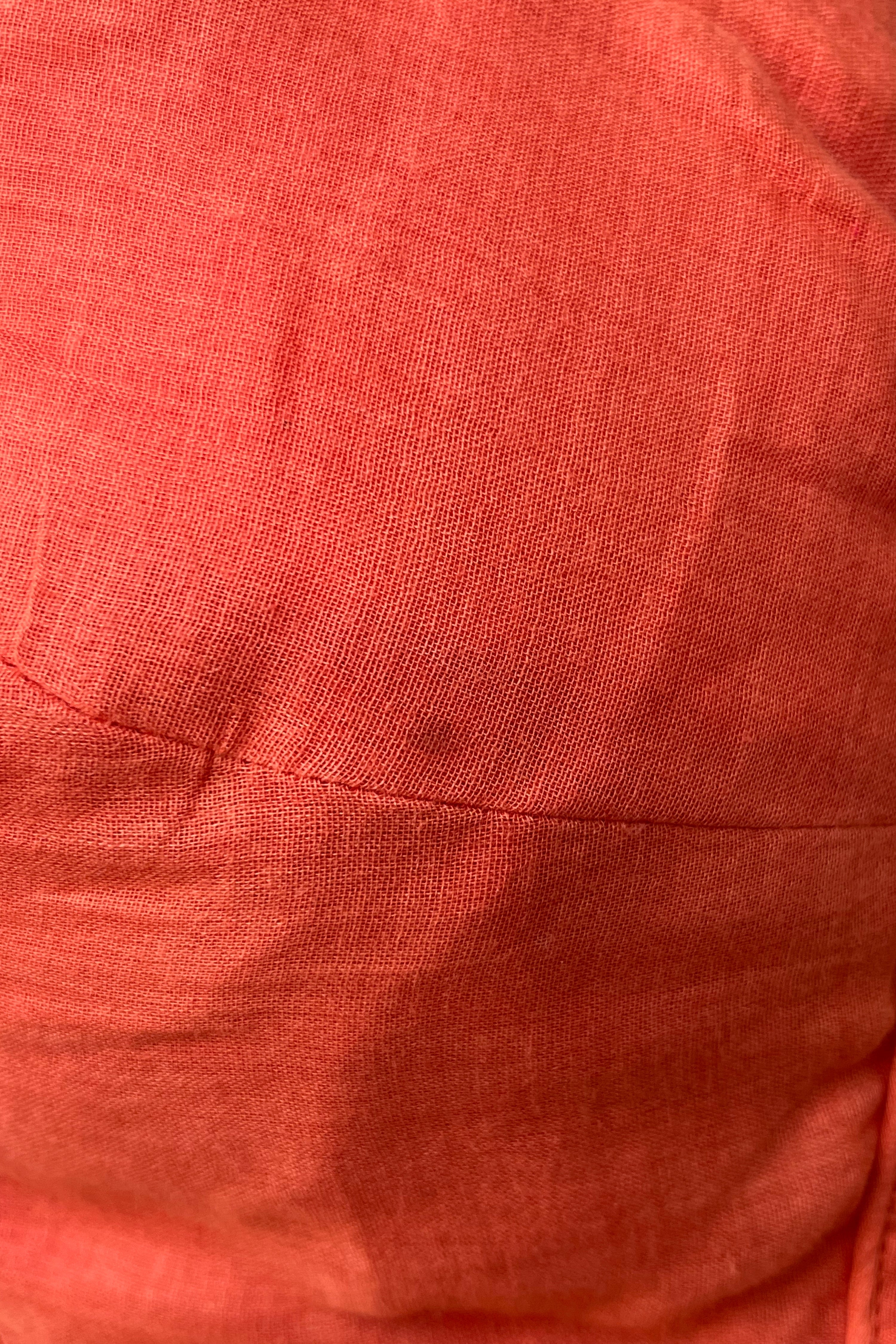 Cherry cordial TLR-191 I Red Handloom Mul Modal V Neck Blouse with minimal flaws