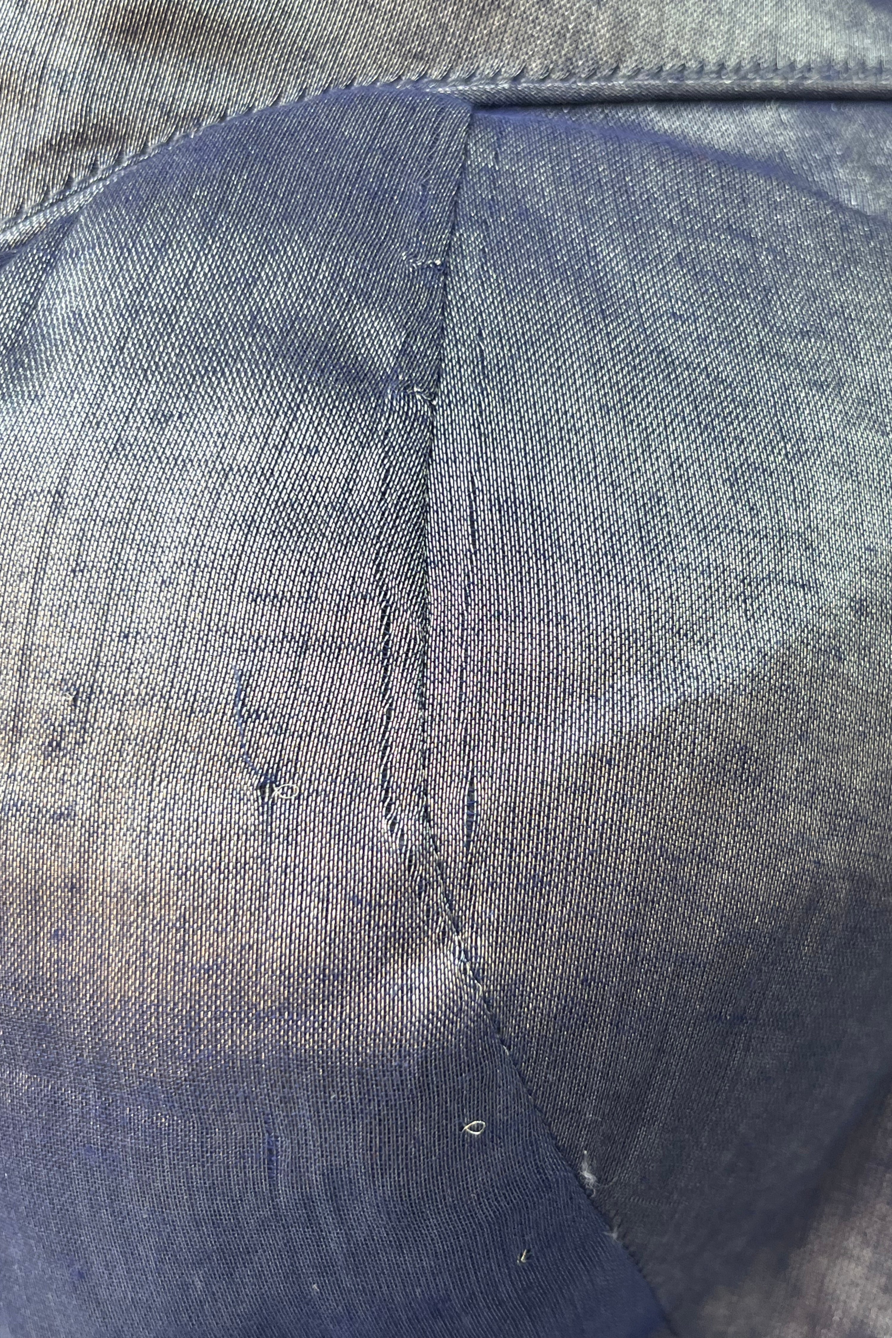 Raat Ki Kahaani TLR-101 I Midnight Blue Tissue Blouse with minimal flaws