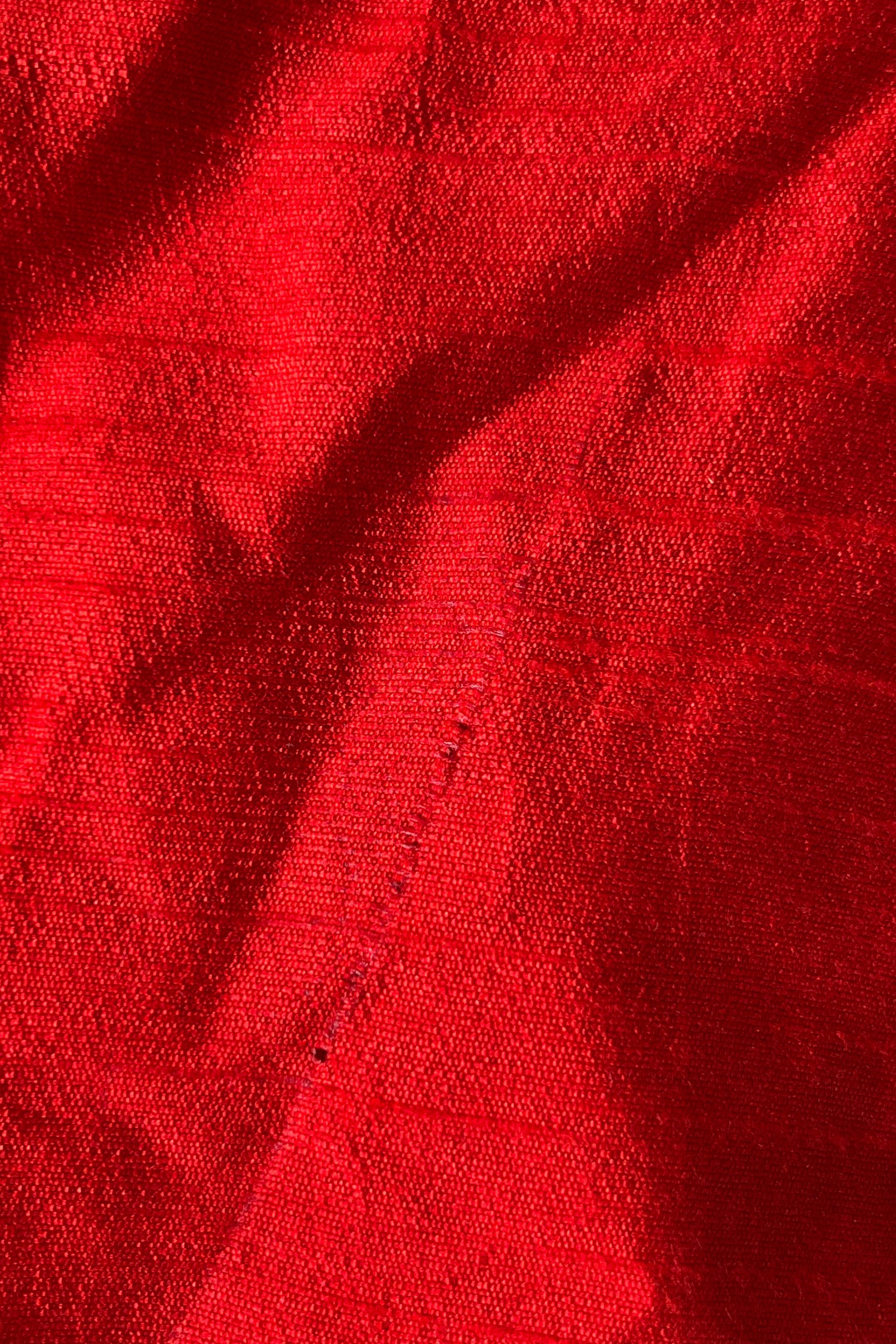 Sindoorika TLR-201 I Red Cotton Silk Blouse with minimal flaws