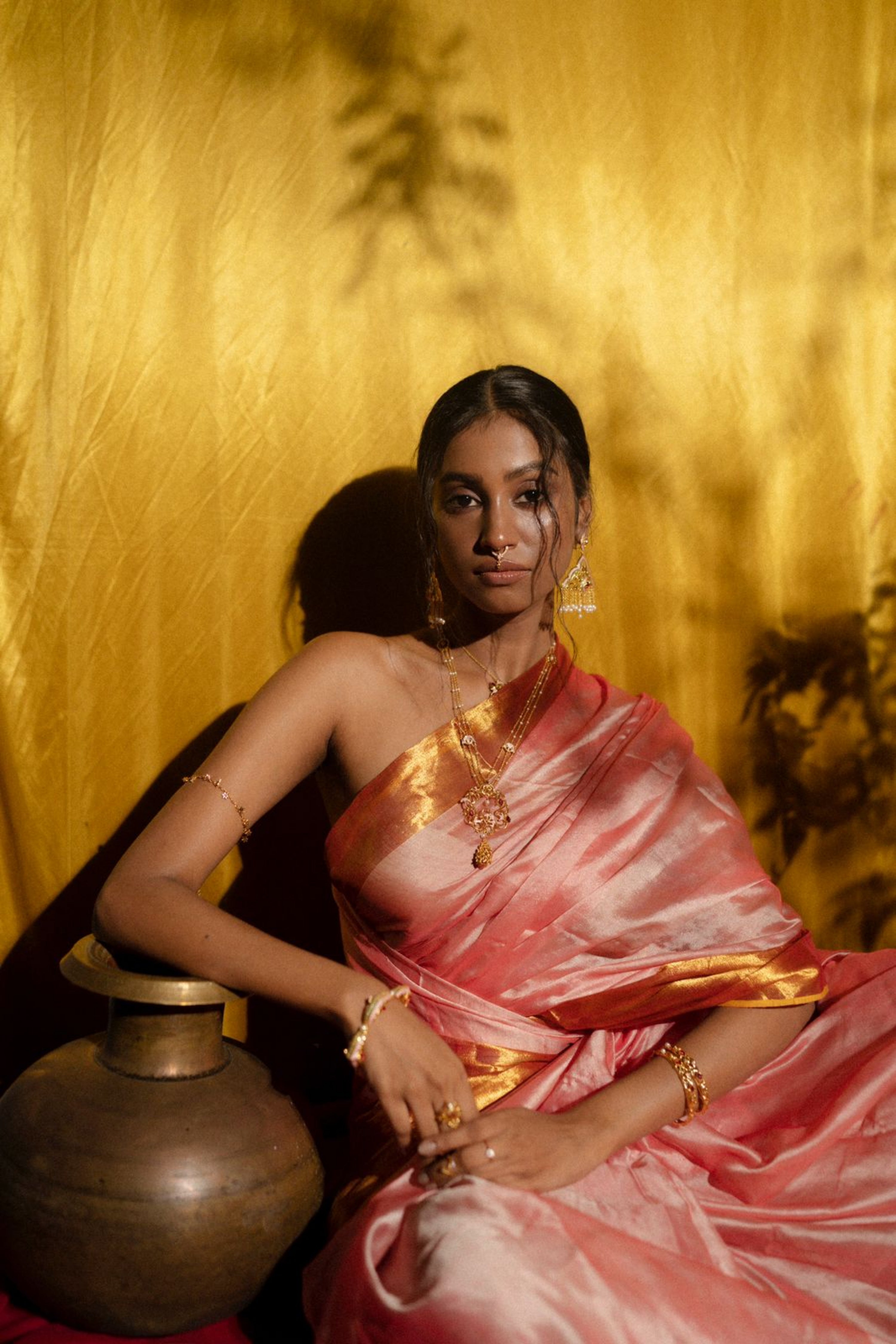 Mohini TLR-402 I Pink handloom saree with with minimal Flaws