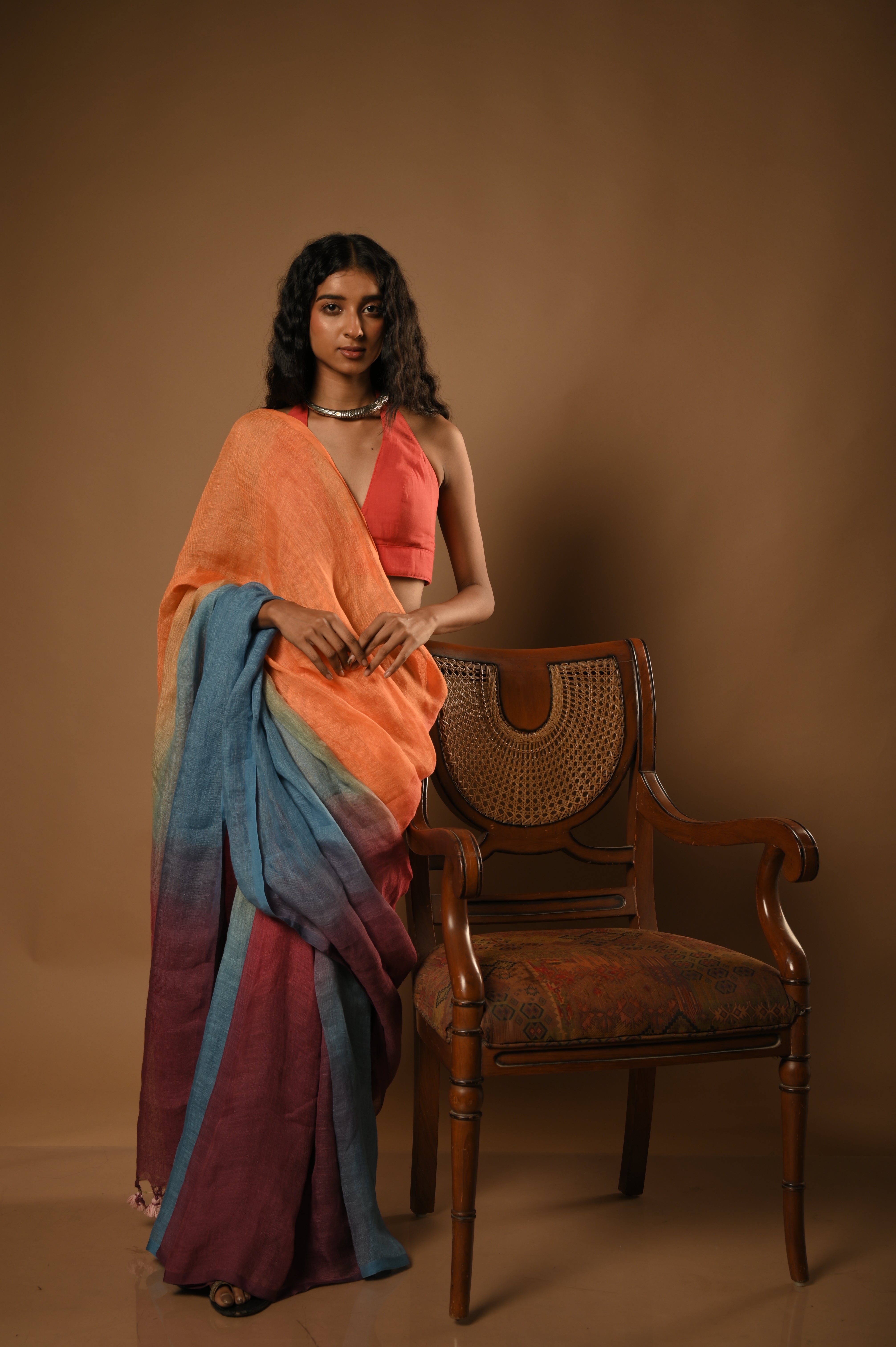 Chhalka Chhalka re I Multicoloured Linen Saree