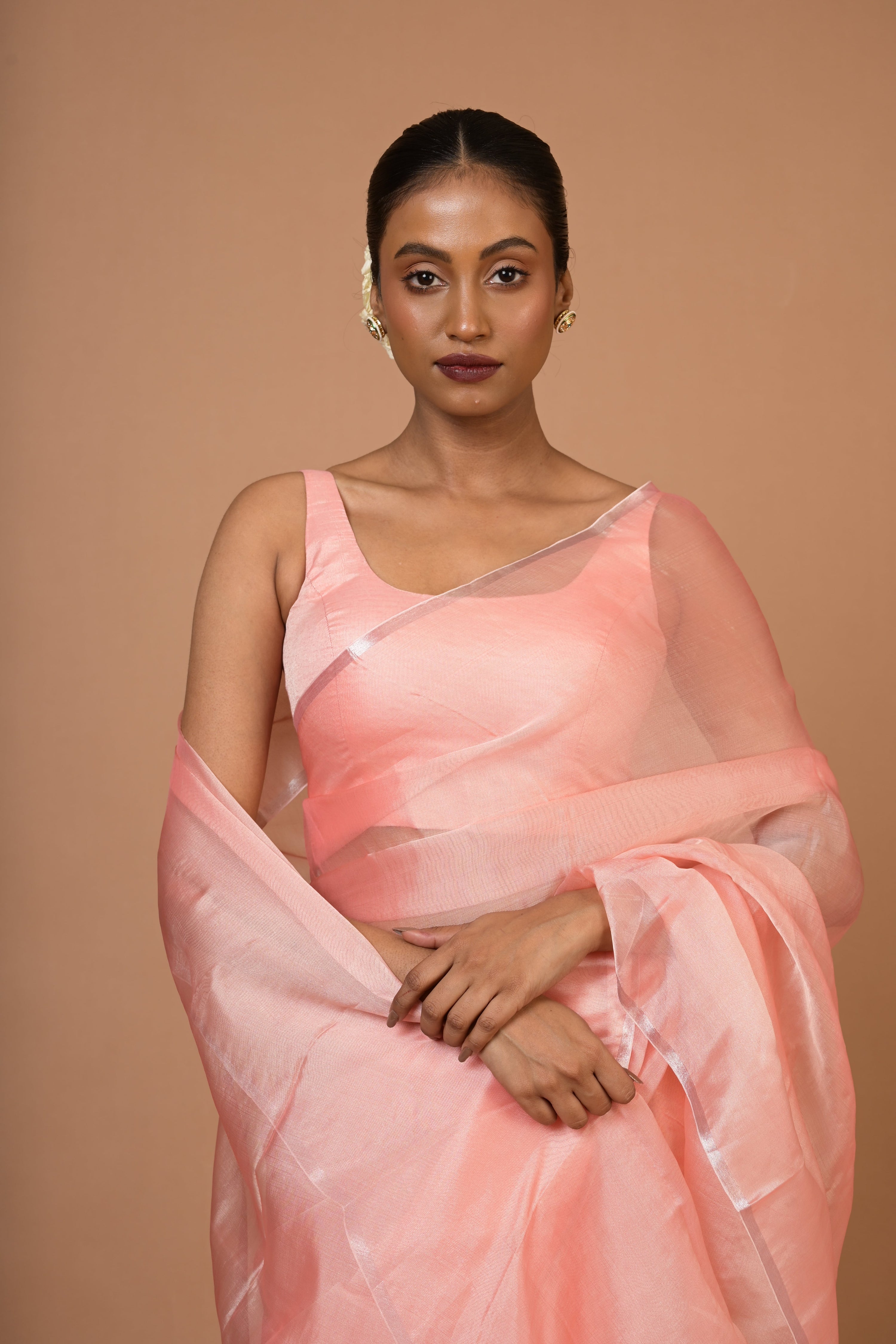 Gulabi Chandni TLR-249 I Pink handloom saree with minimal Flaws
