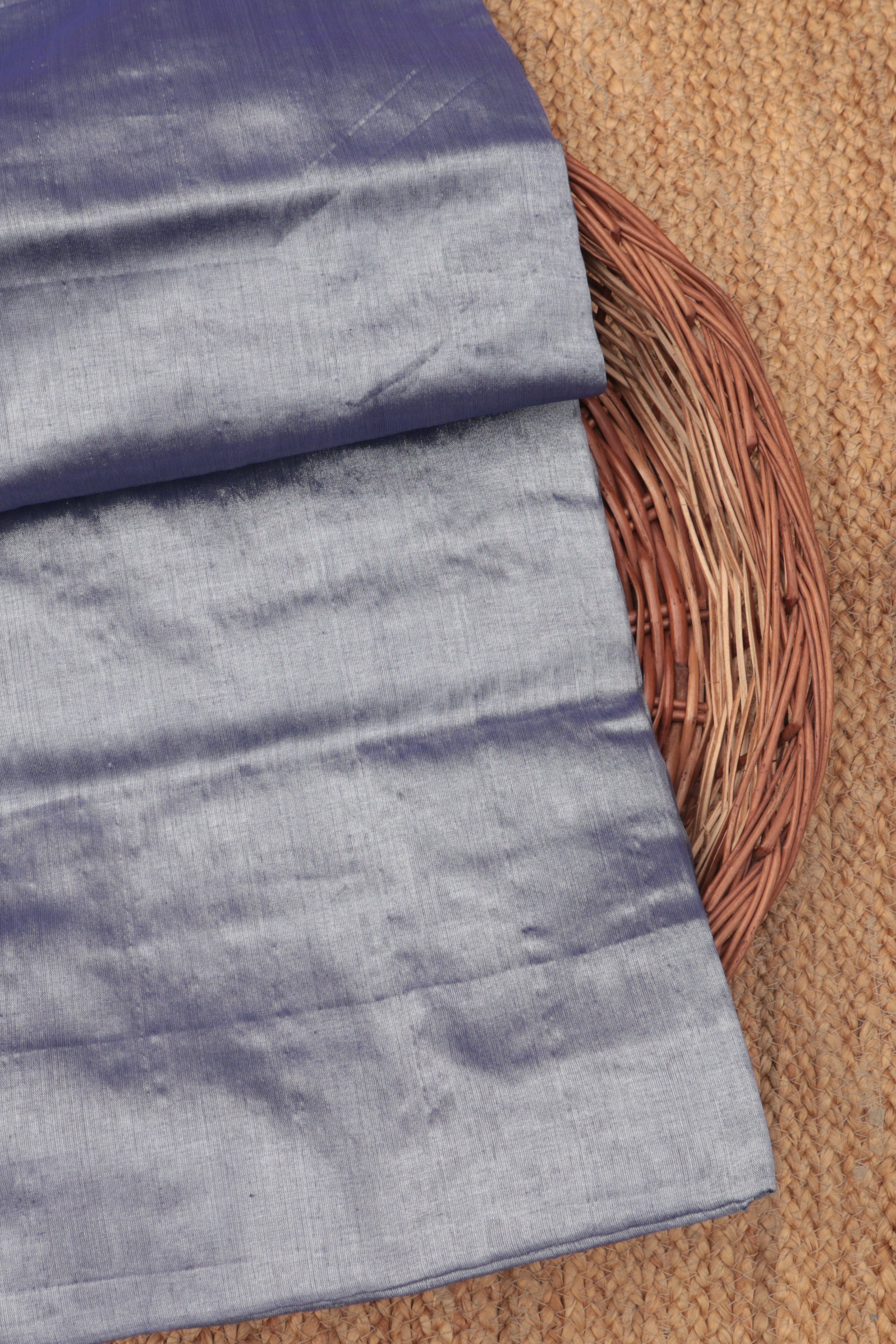 Midnight blue tissue handwoven fabric