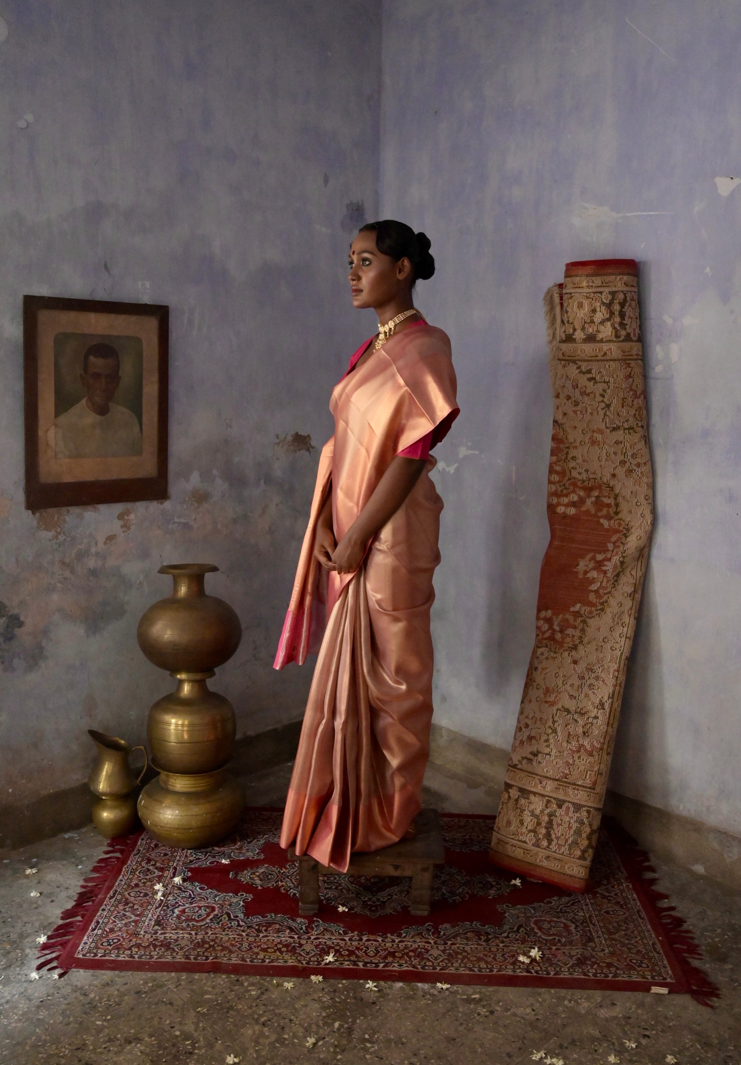 Manorama I Pink Handloom Brocade Banarasi Saree with Zari Border