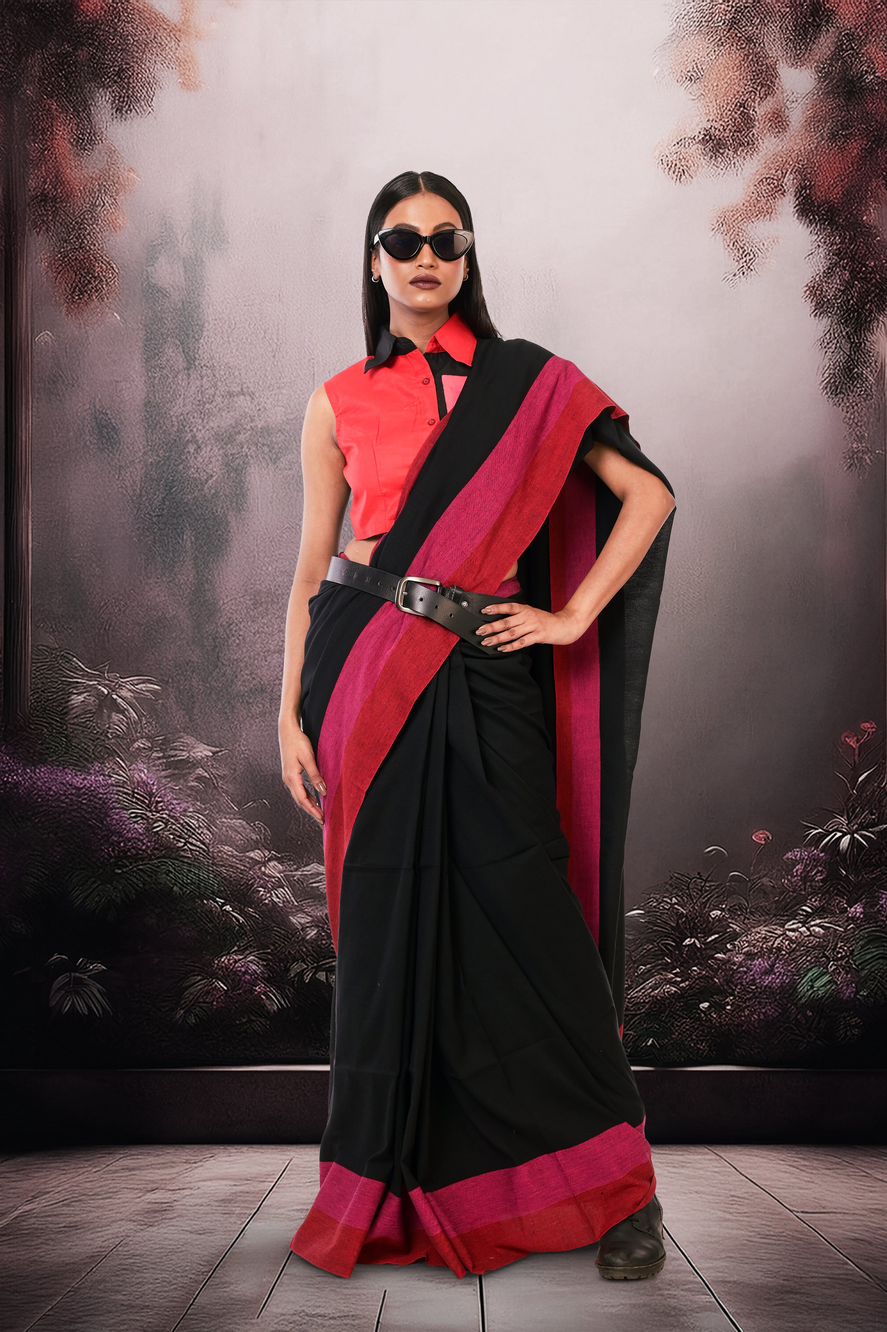 black-cotton-formal-wear-saree