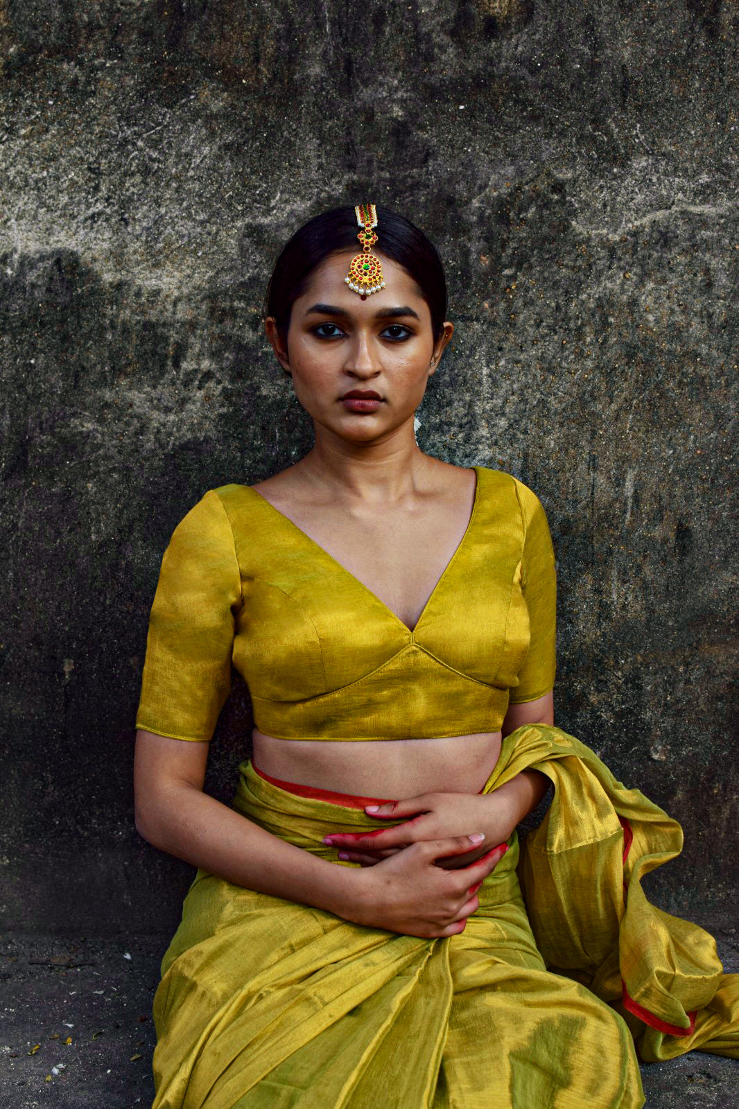 Kapittha + Rangeen Neon saree blouse combo