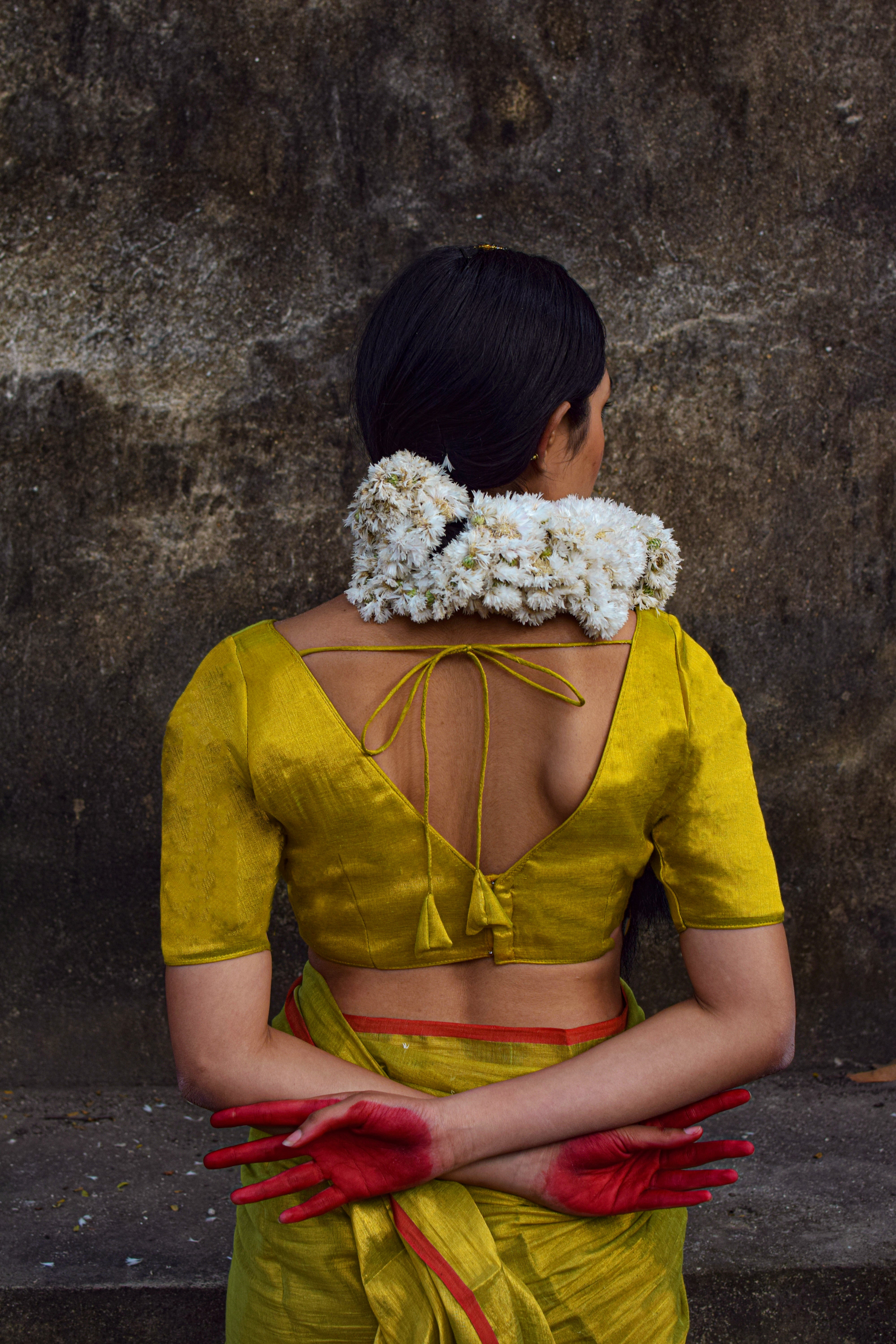 Kapittha + Rangeen Neon saree blouse combo
