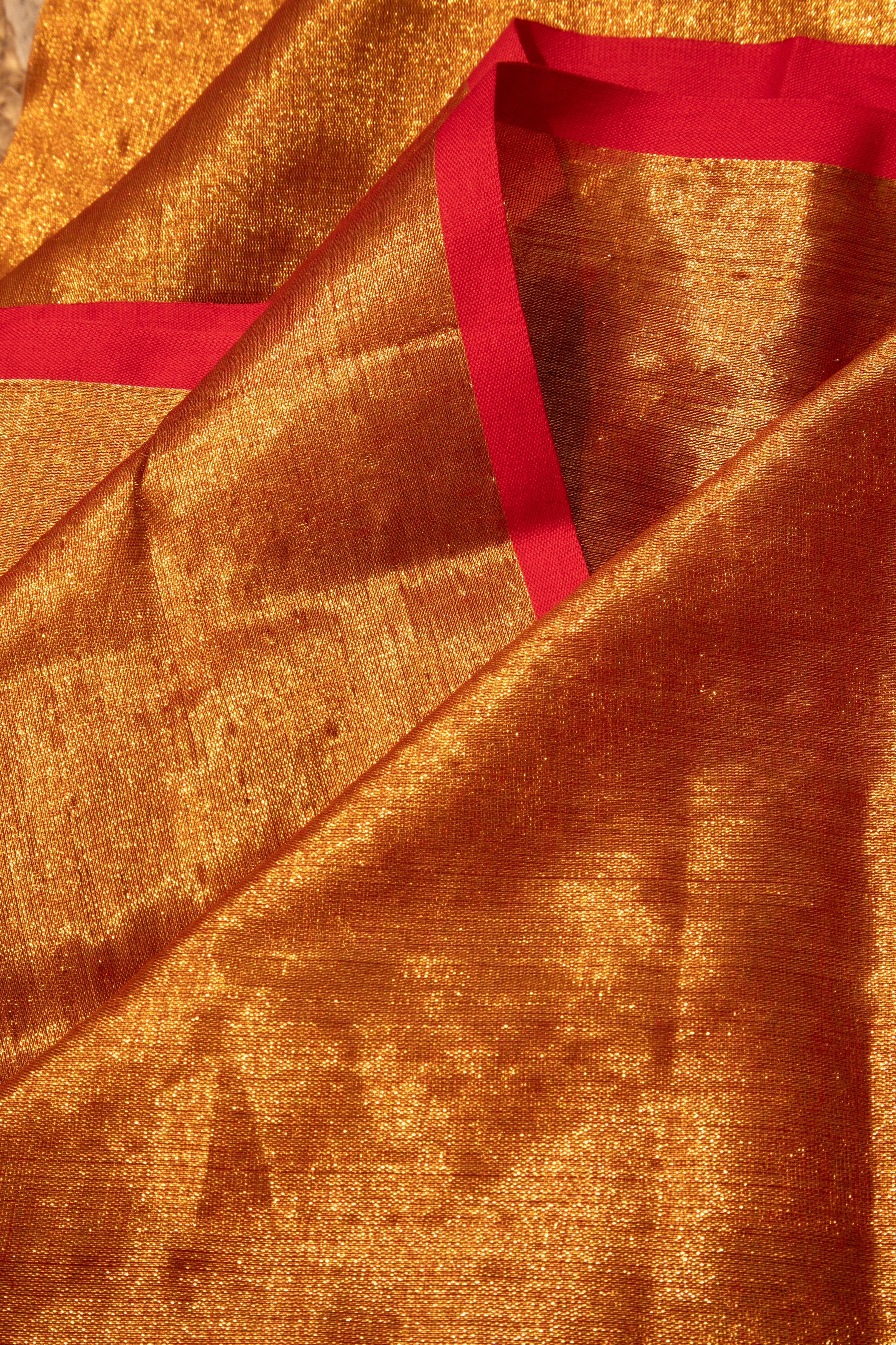 Tripataka Warm Gold Dual Tone Handwoven Fabric