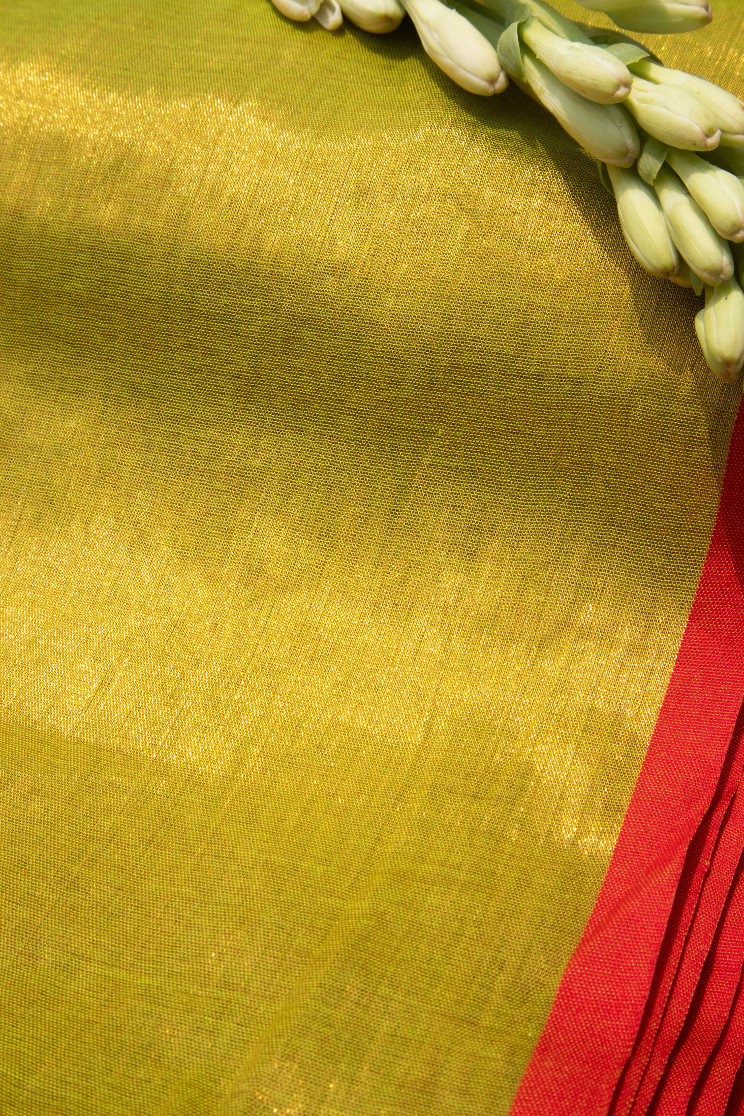 Chandrakala Olive Green Handwoven Fabric