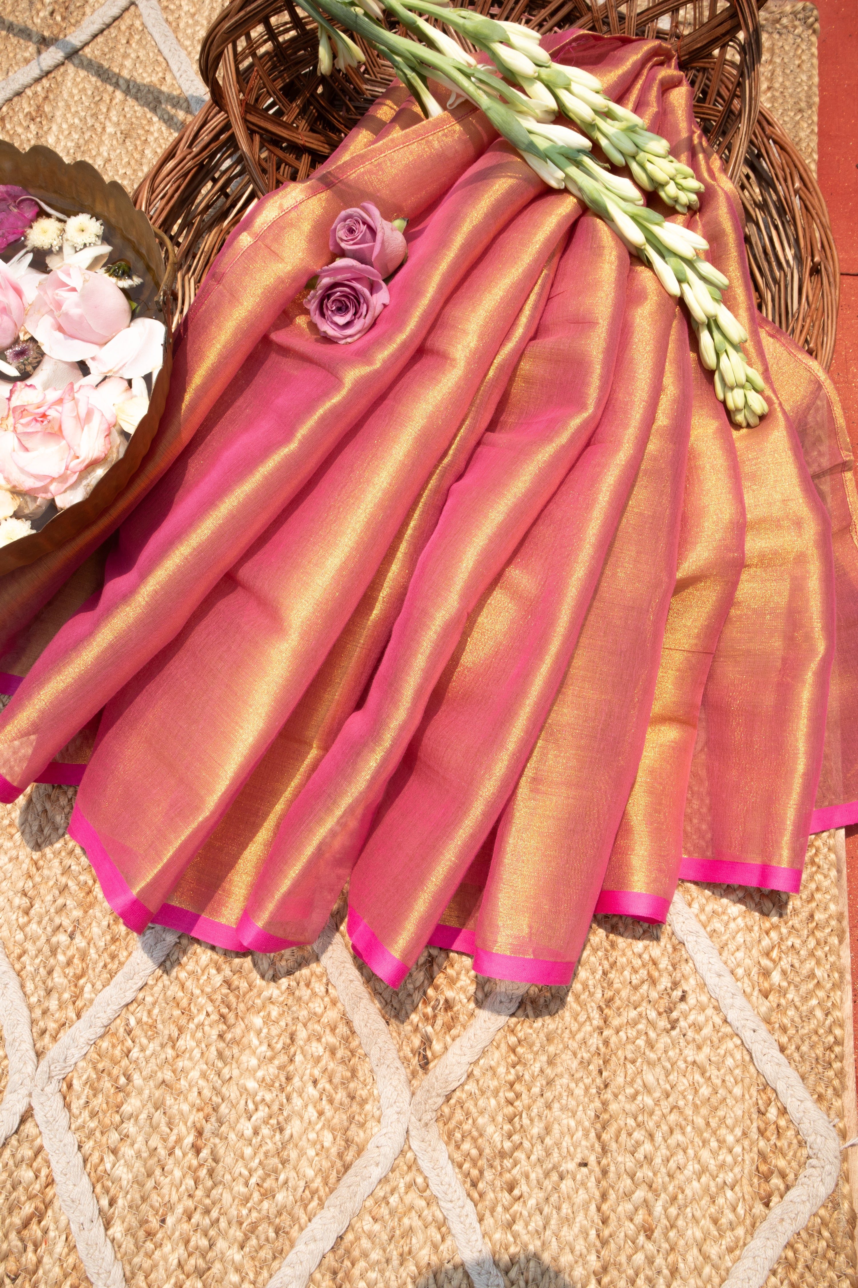 Maya Pink Handwoven Fabric