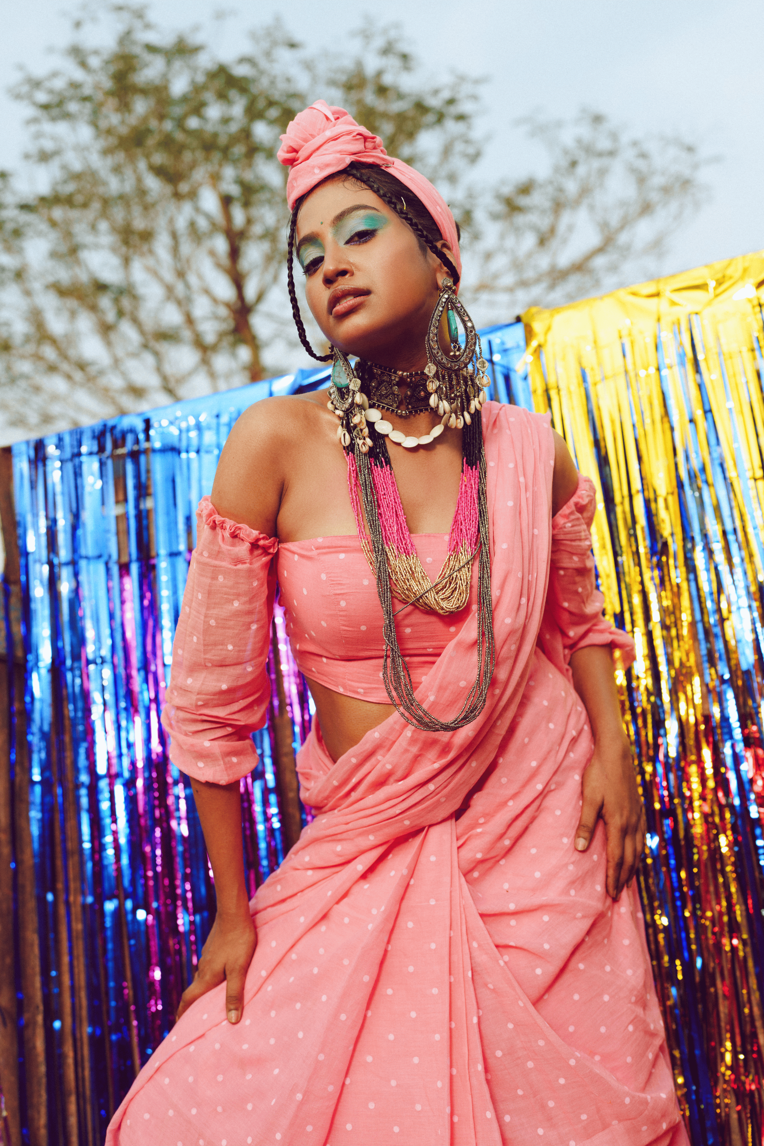 Rani pop saree