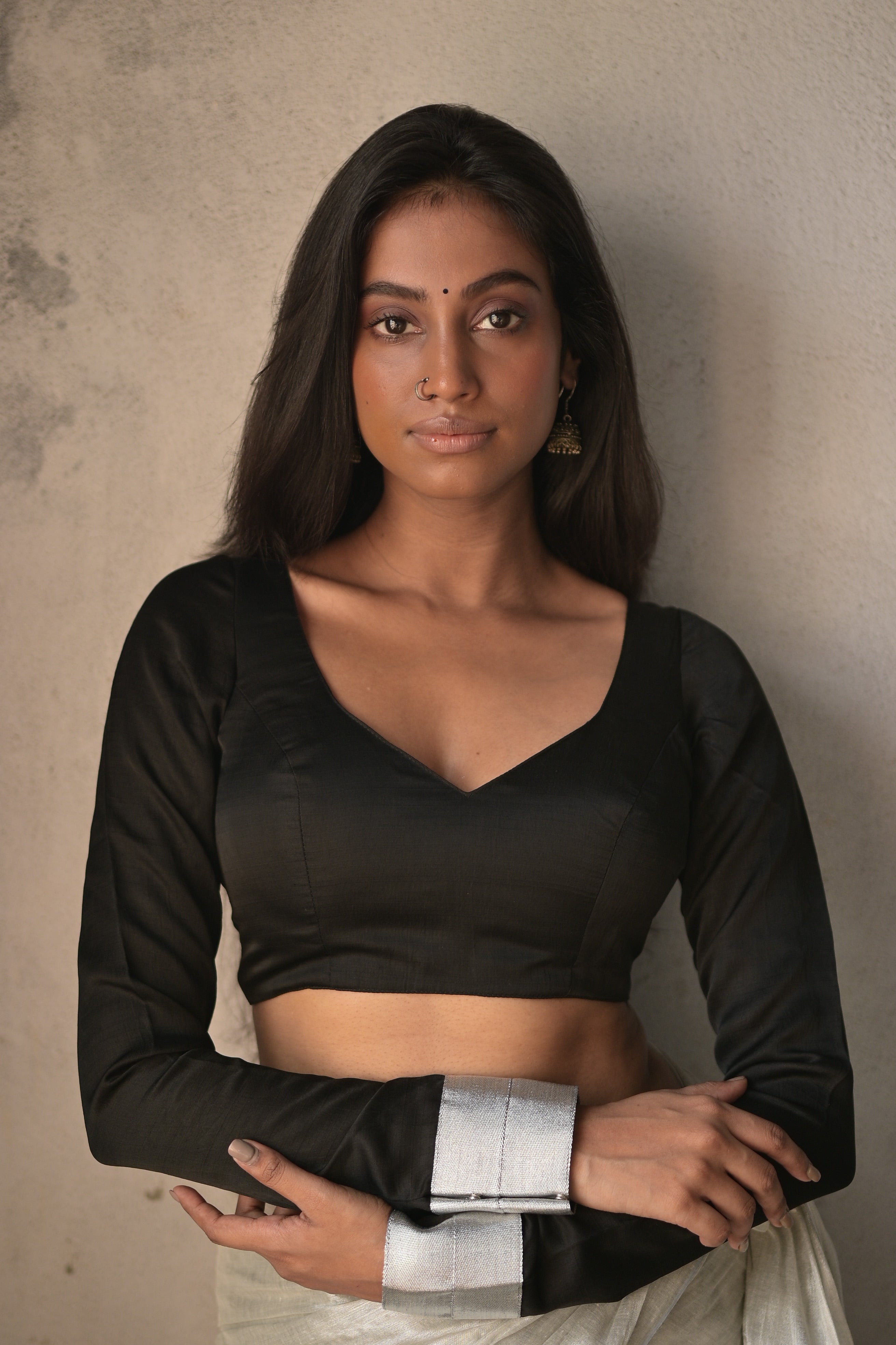 Nishita I Black Full Sleeves Blouse