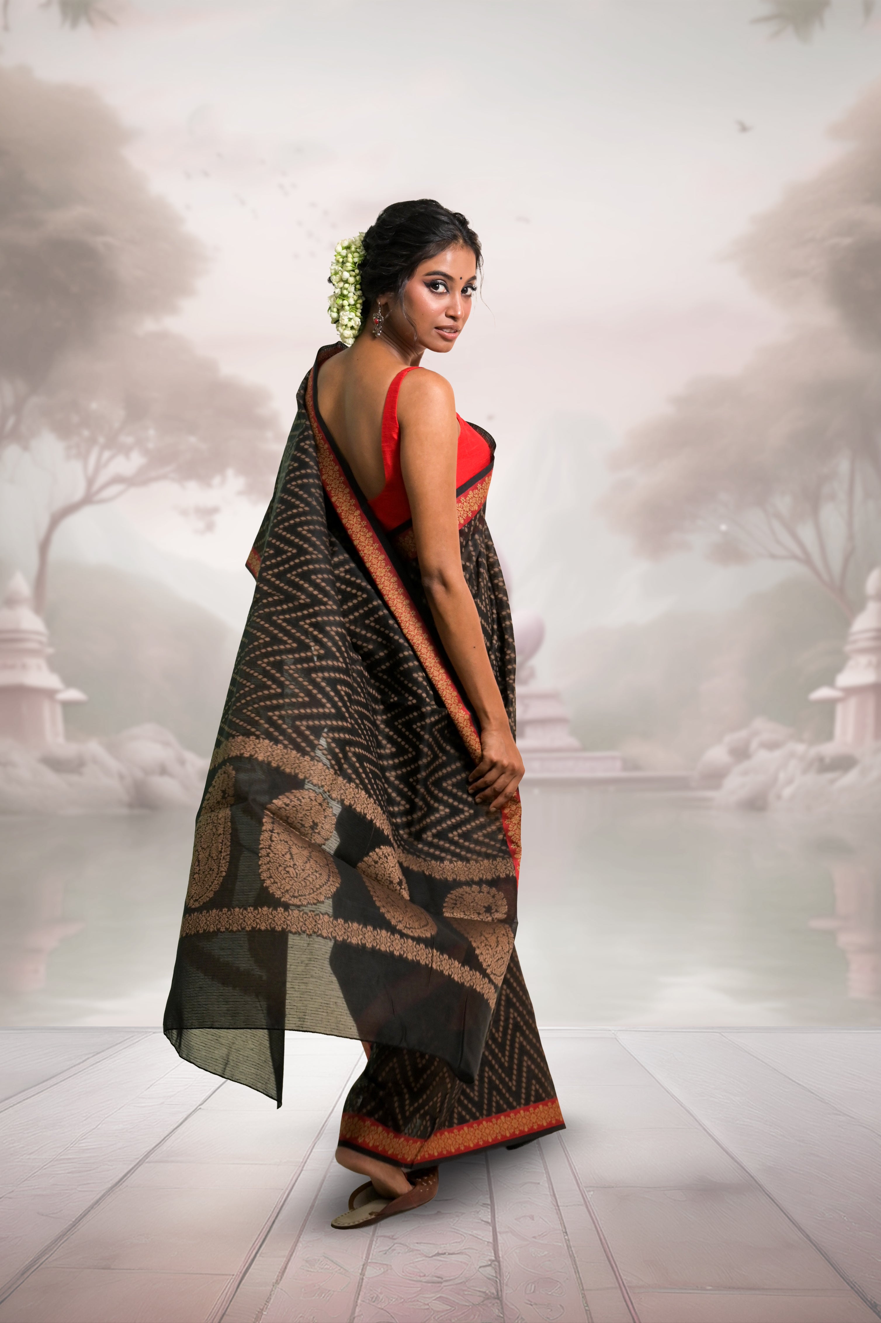 black-handloom-cotton-banarasi-saree