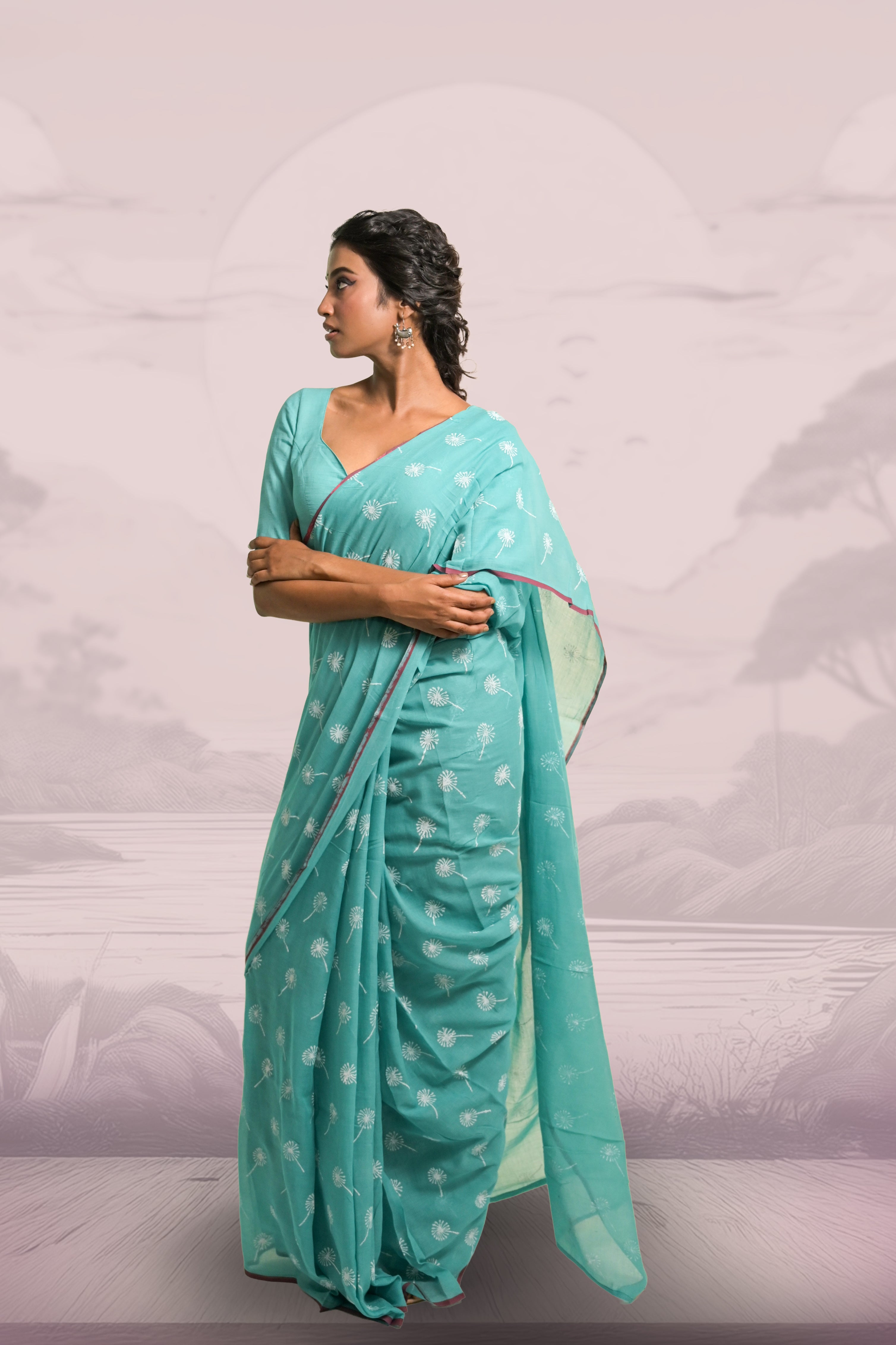 blue-handwoen-block-printed-cotton-saree