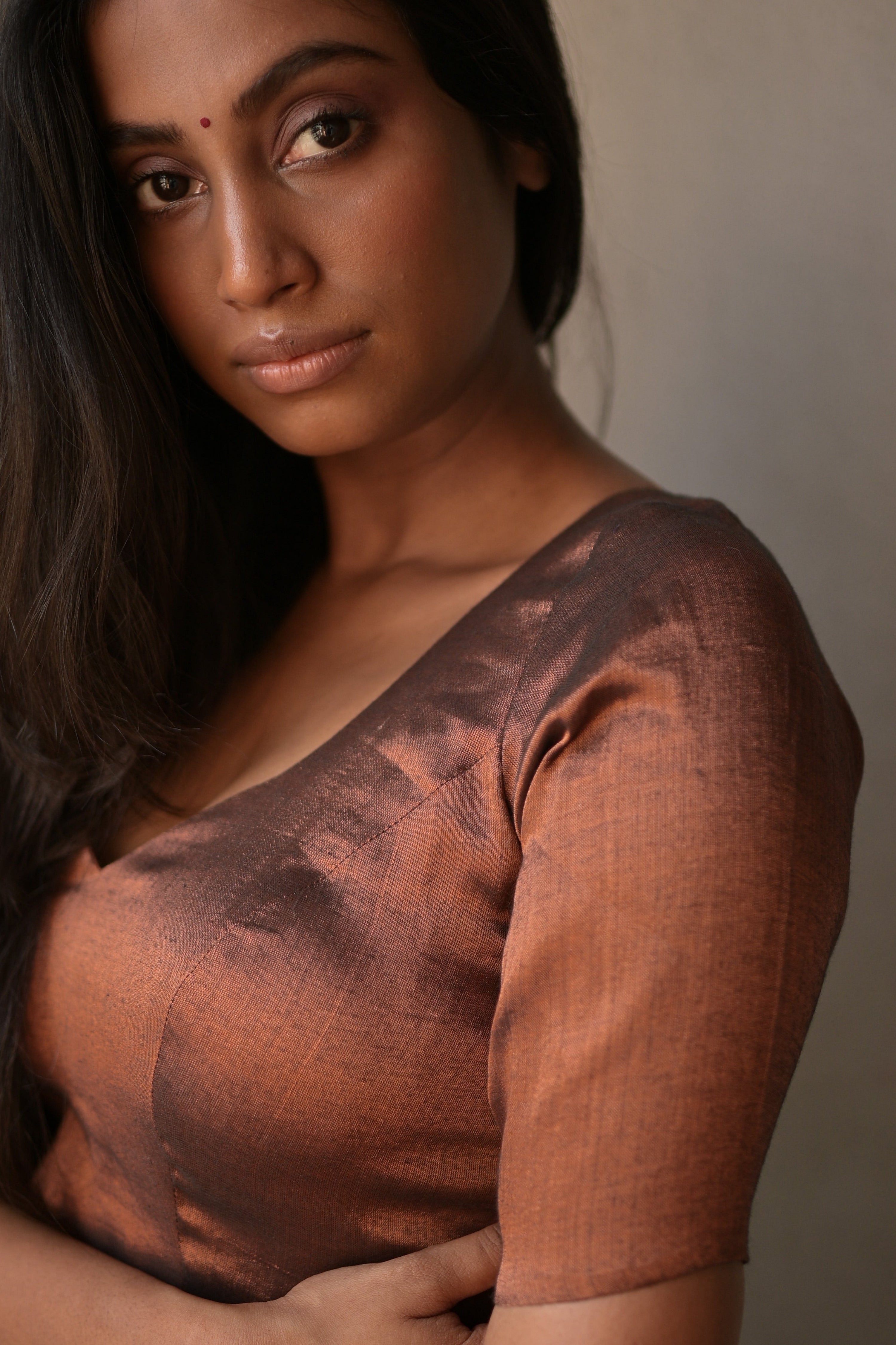 copper-sweetheart-neck-blouse