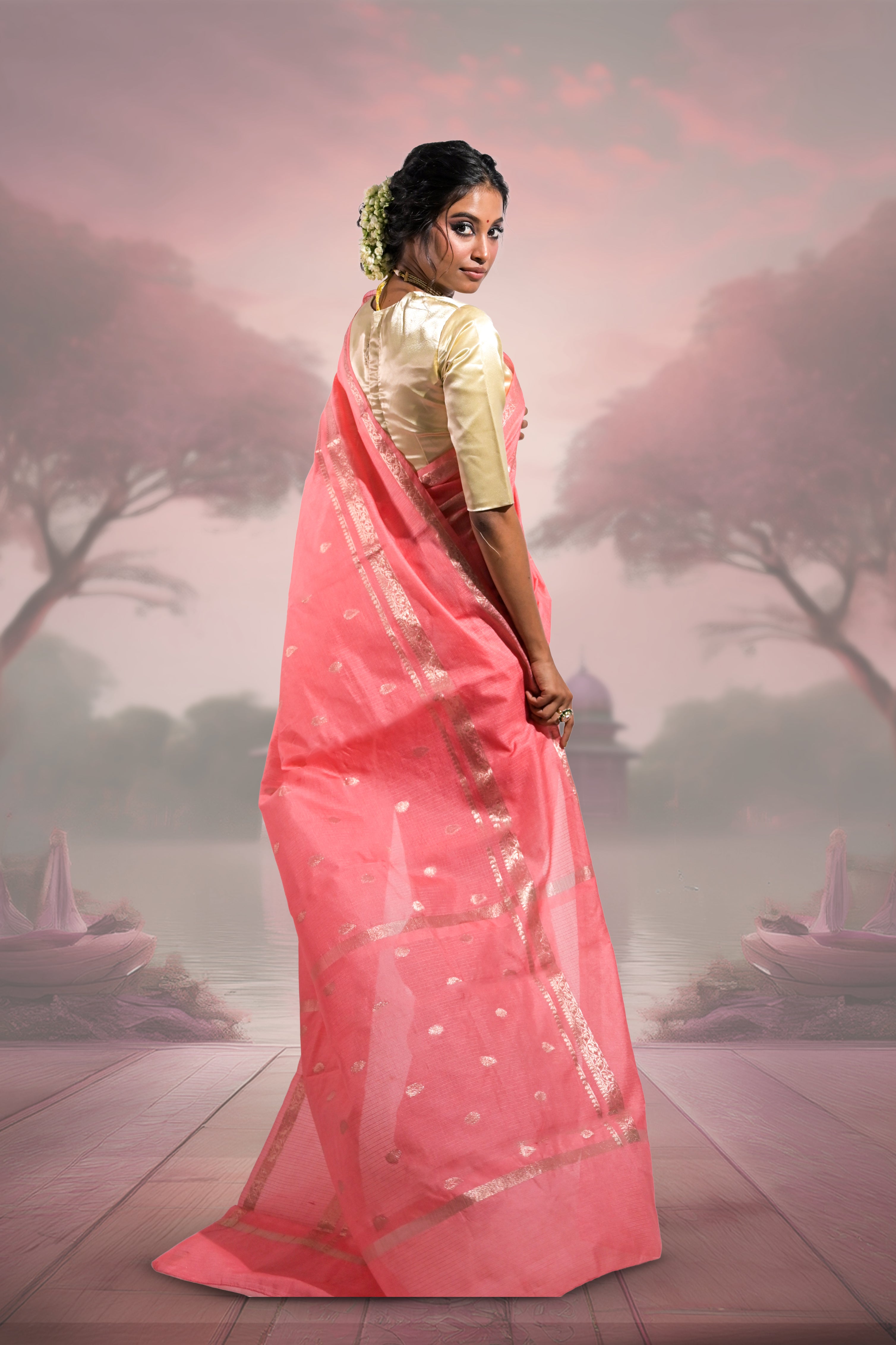 coral-pink-banarasi-saree-with-zari-border