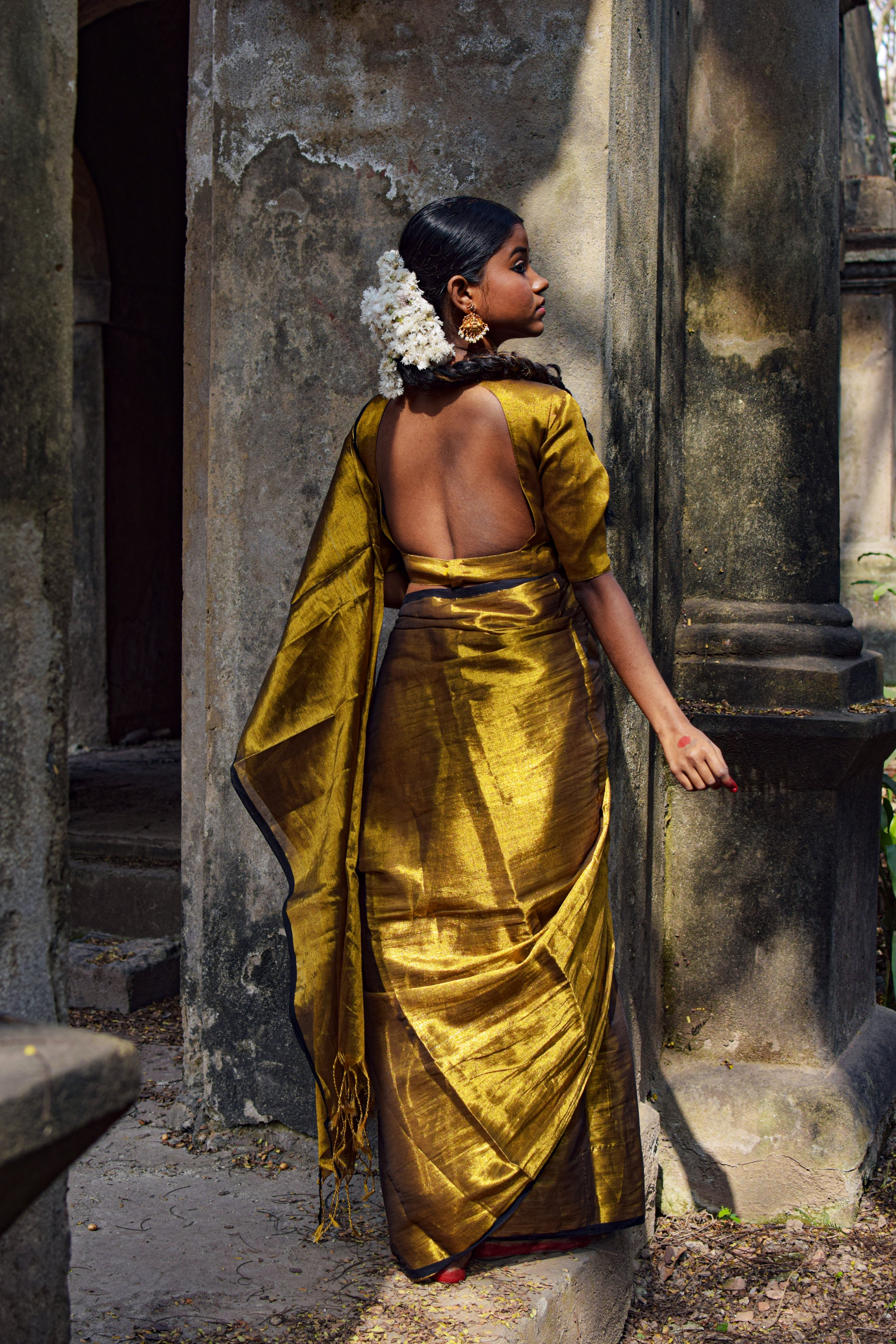 golden-colour-blouse