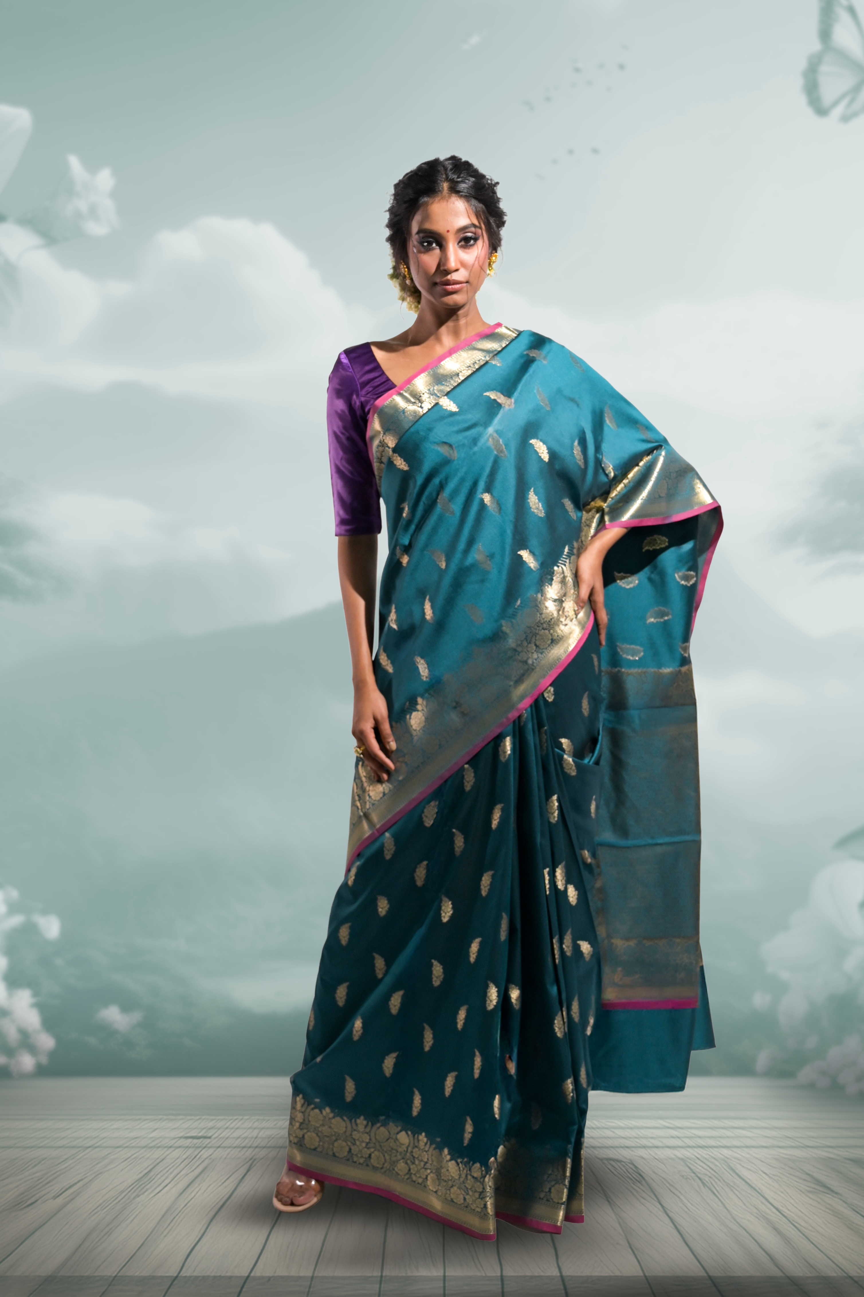 green-banarasi-saree