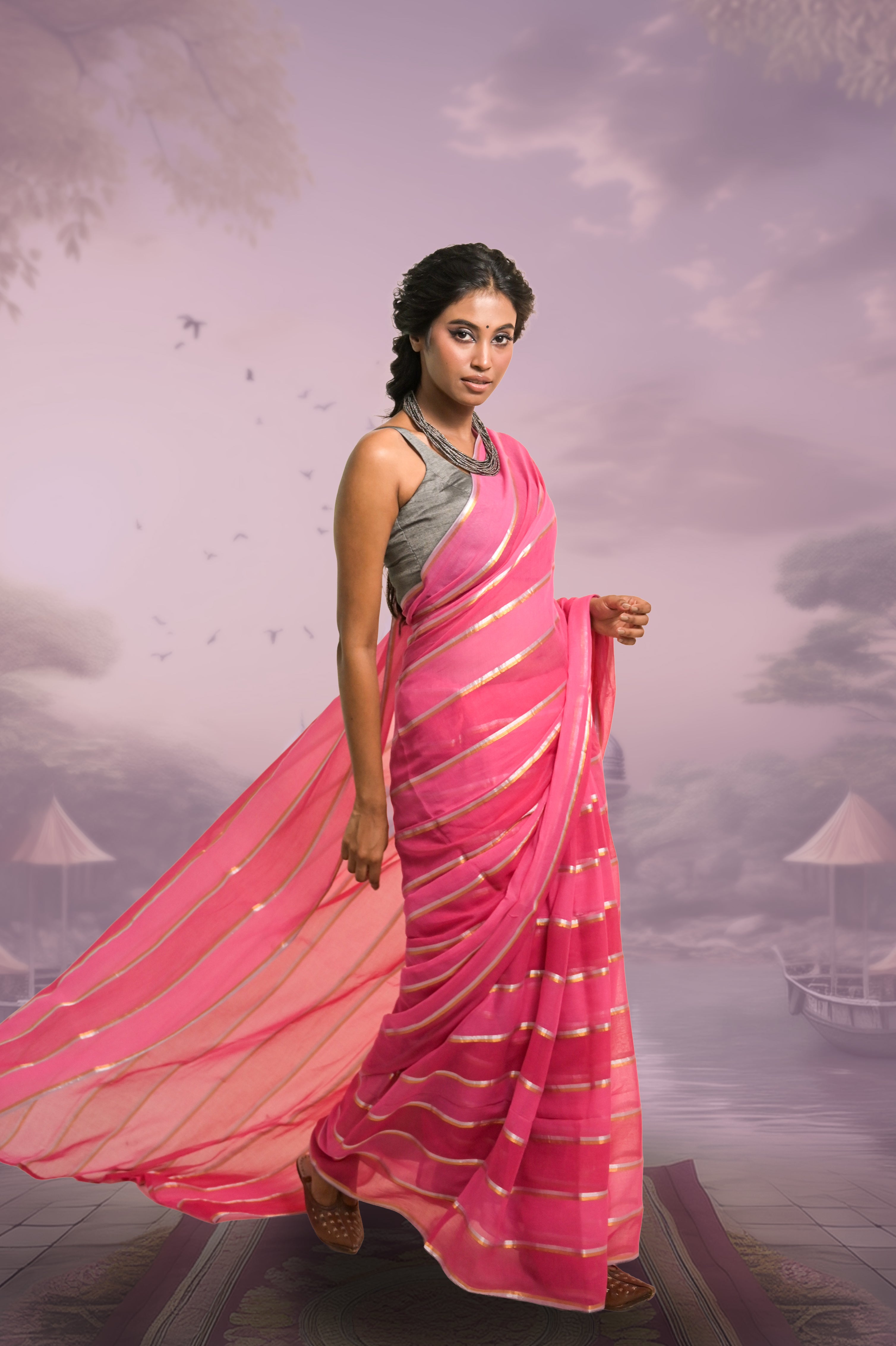 handloom-pink-cotton-saree