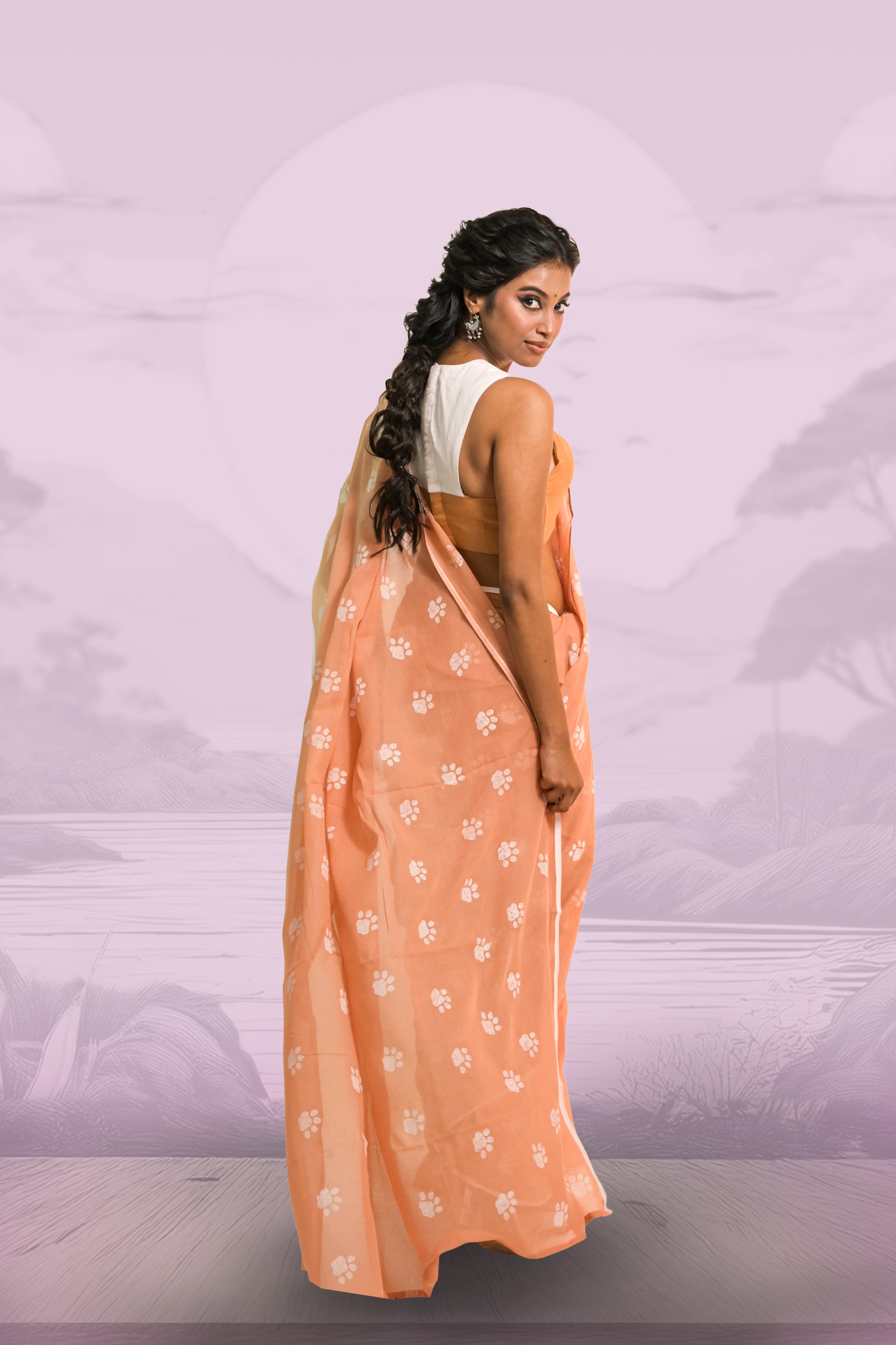 handwoven-mocha-coloured-hand-block-printed-saree