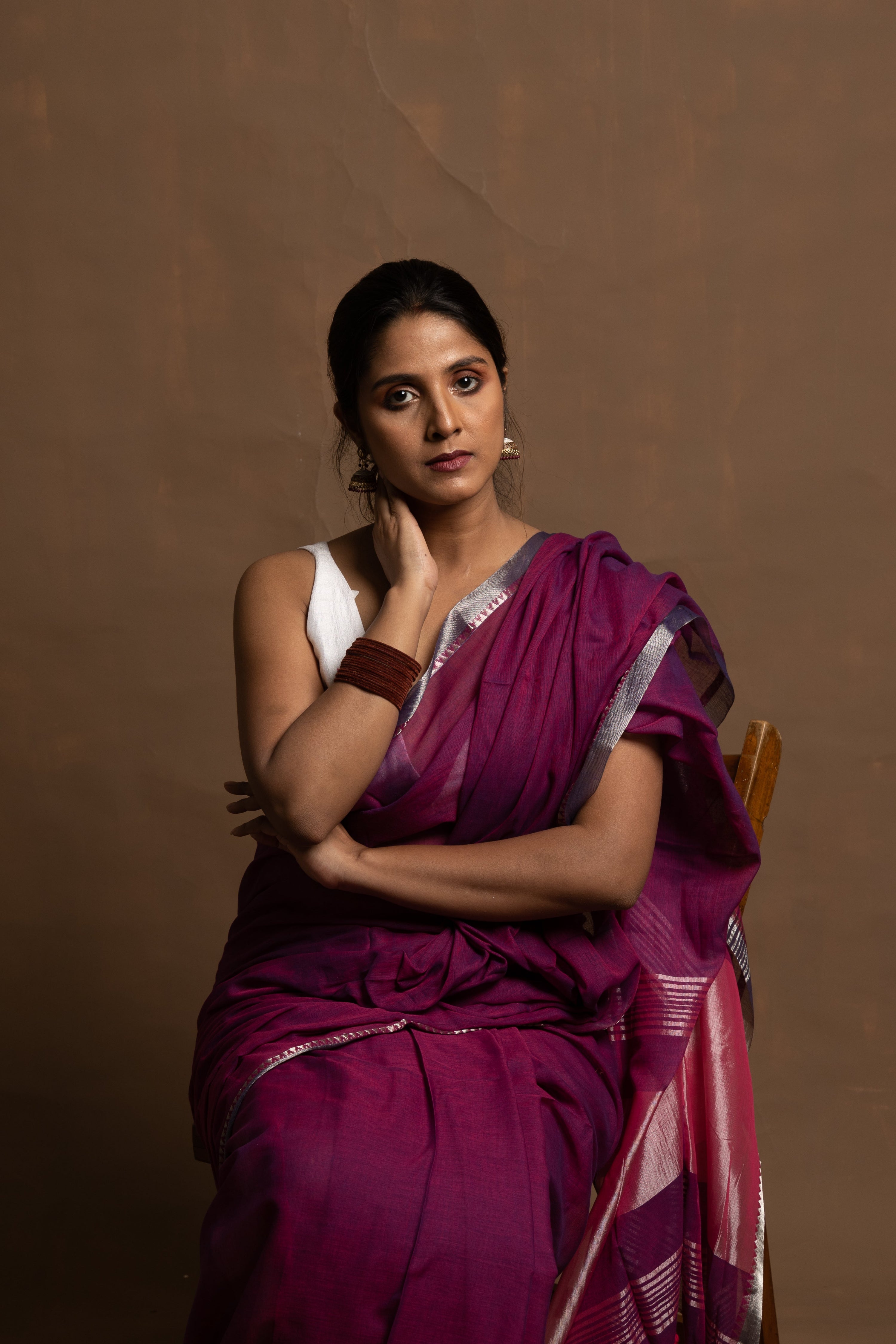 Eternal Purple Flower saree