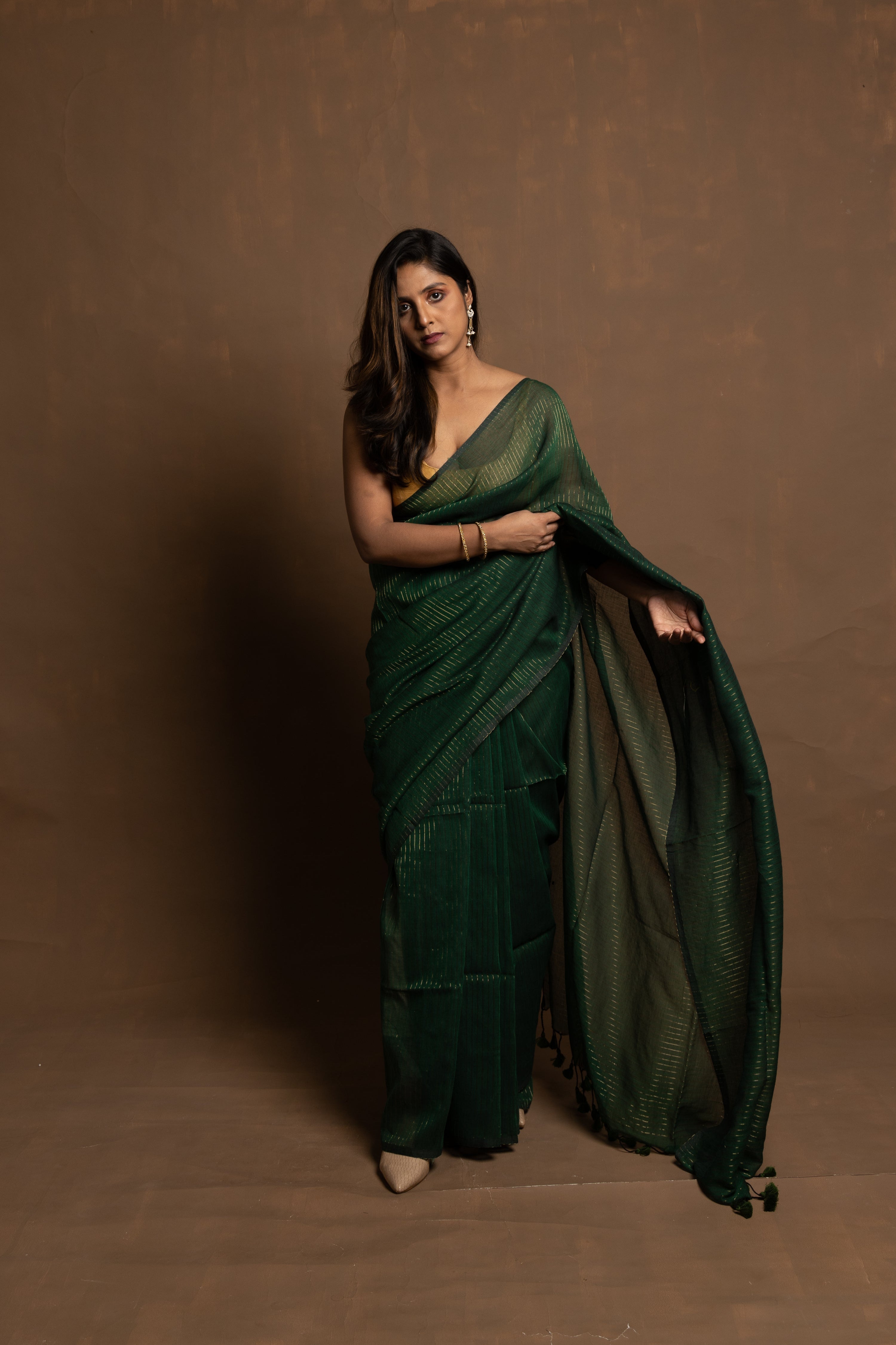 green-coloured-saree