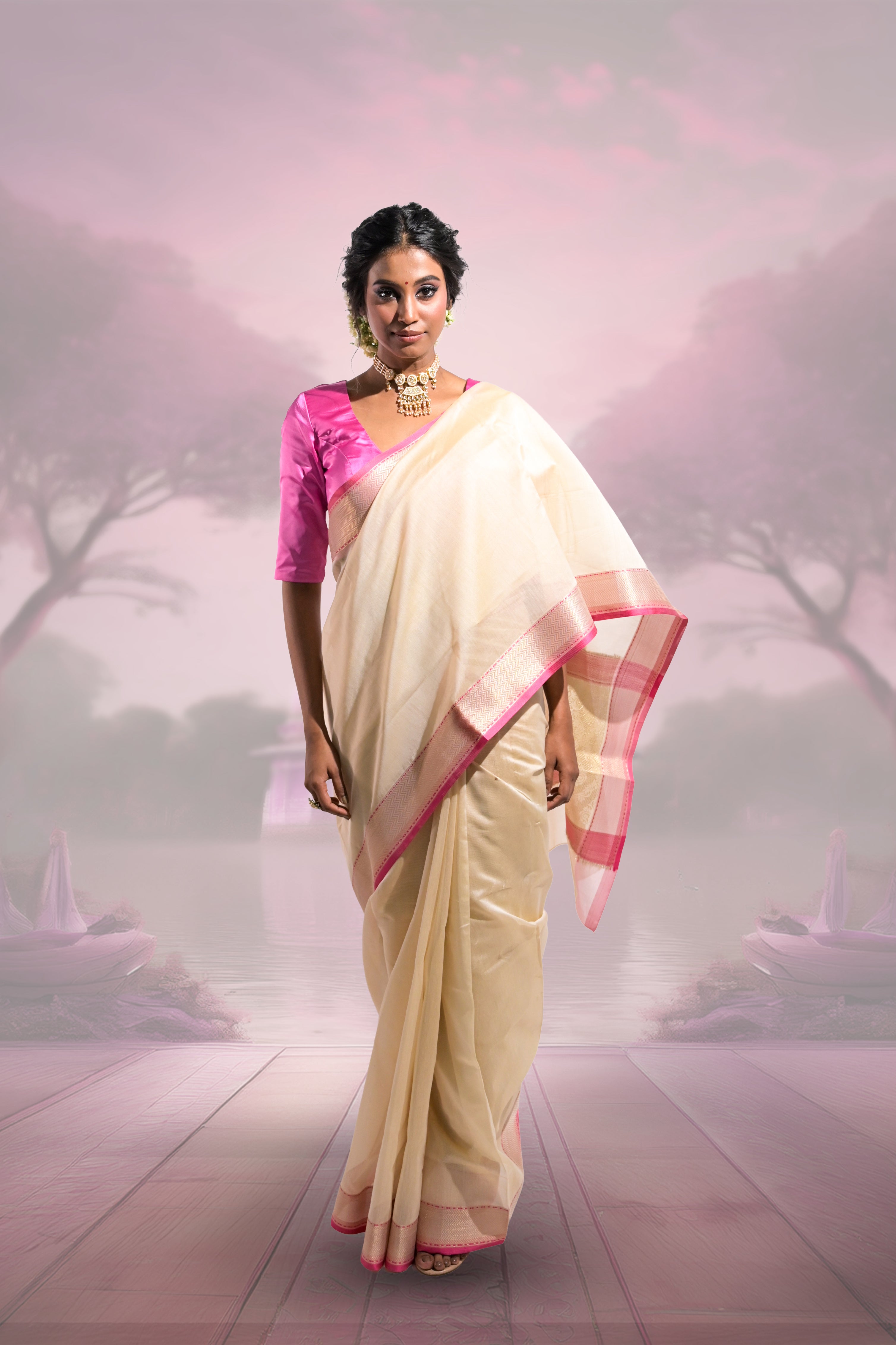 ivory-handloom-cotton-banarasi-saree