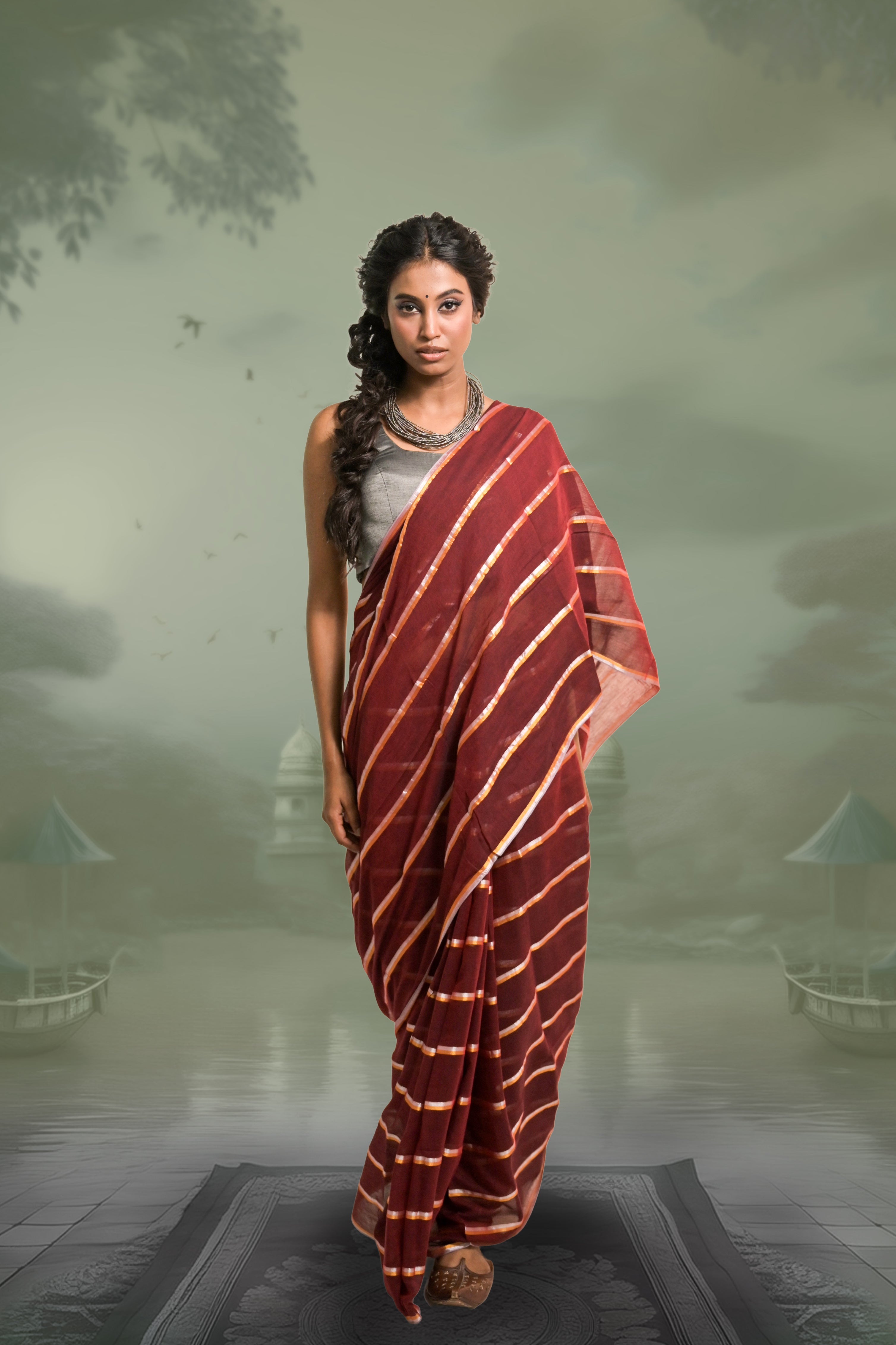 maroon-handloom-mul-mul-cotton-saree
