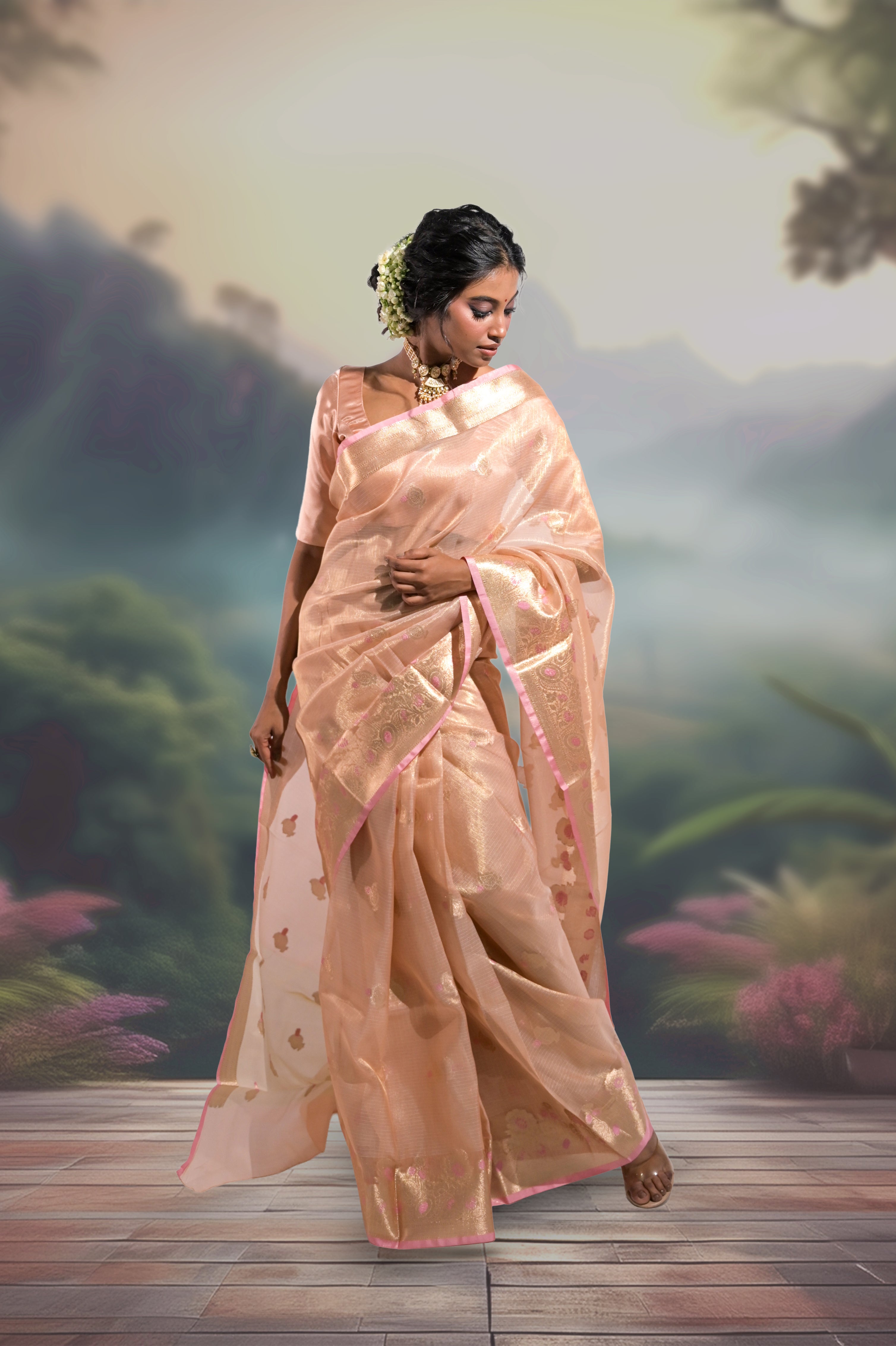peach-handloom-kota-tissue-banarasi-saree