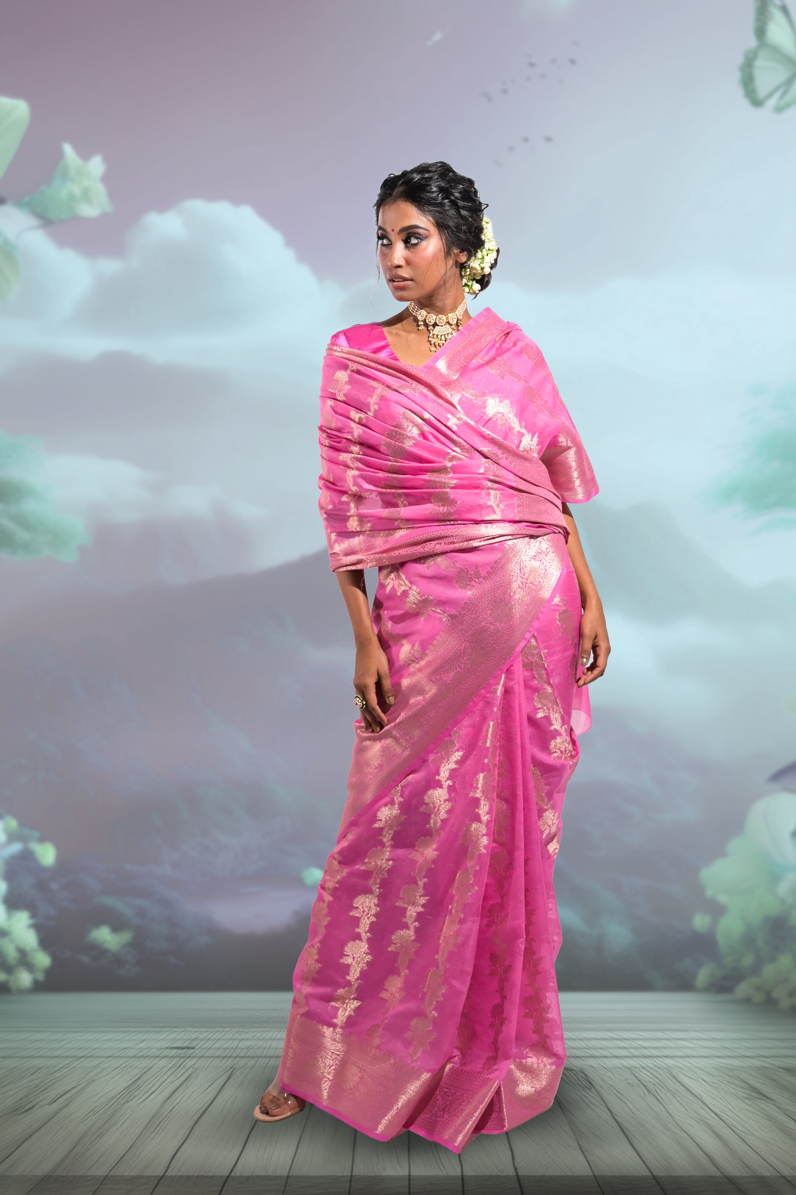 pink-anarasi-saree-with-floral-creepers-and-border