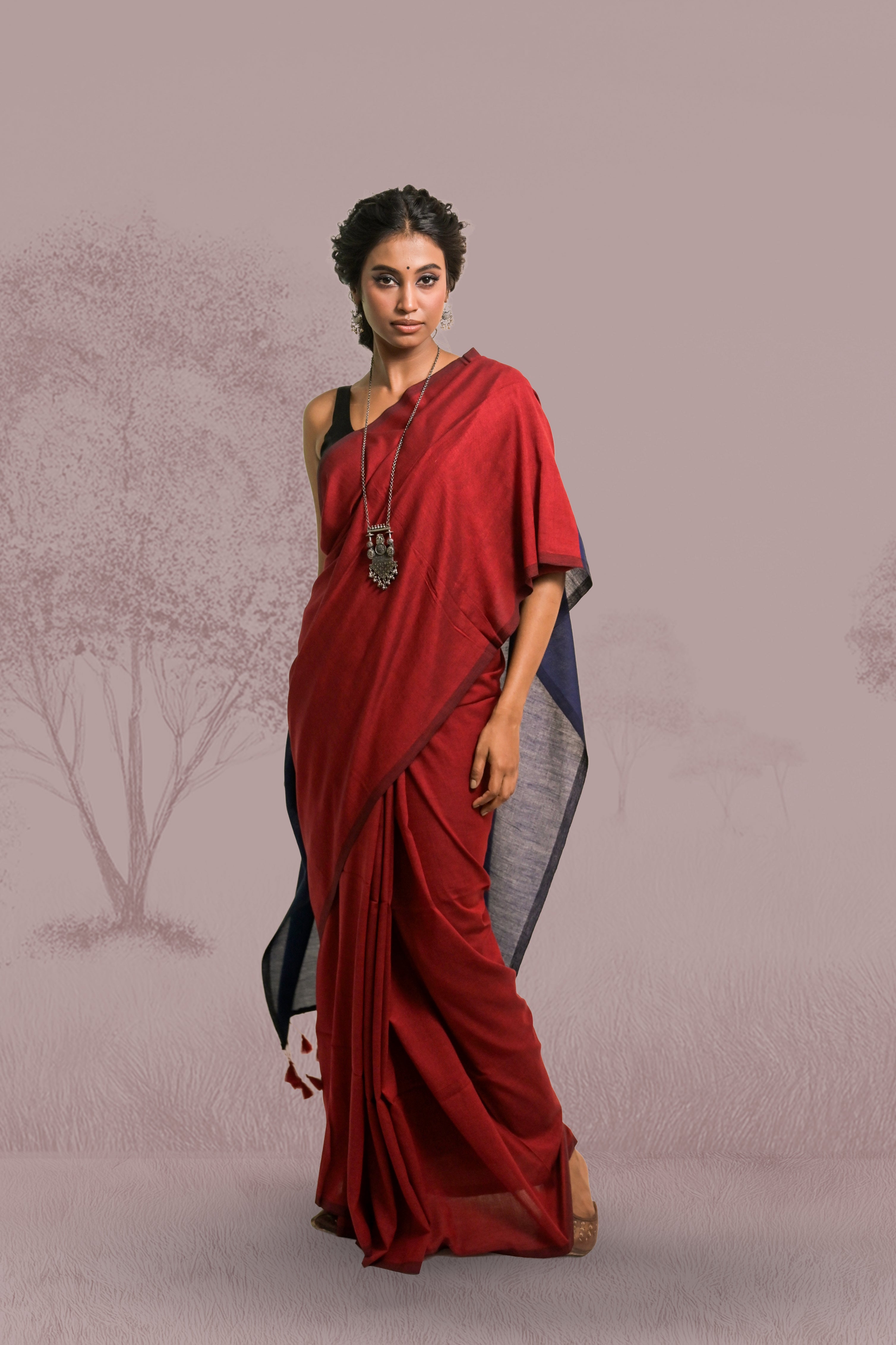 red-handloom-cotton-saree