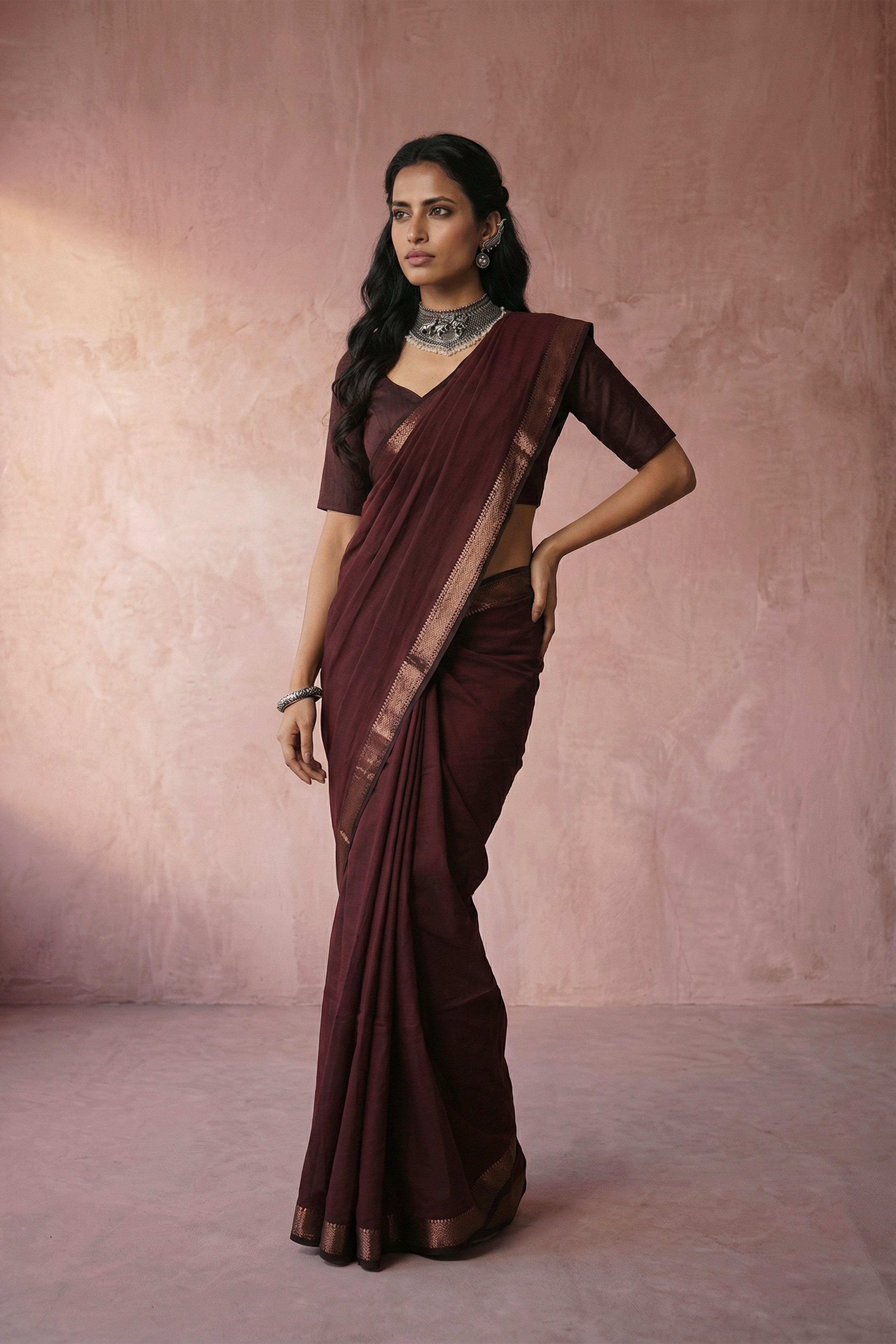 Ruby splendour saree