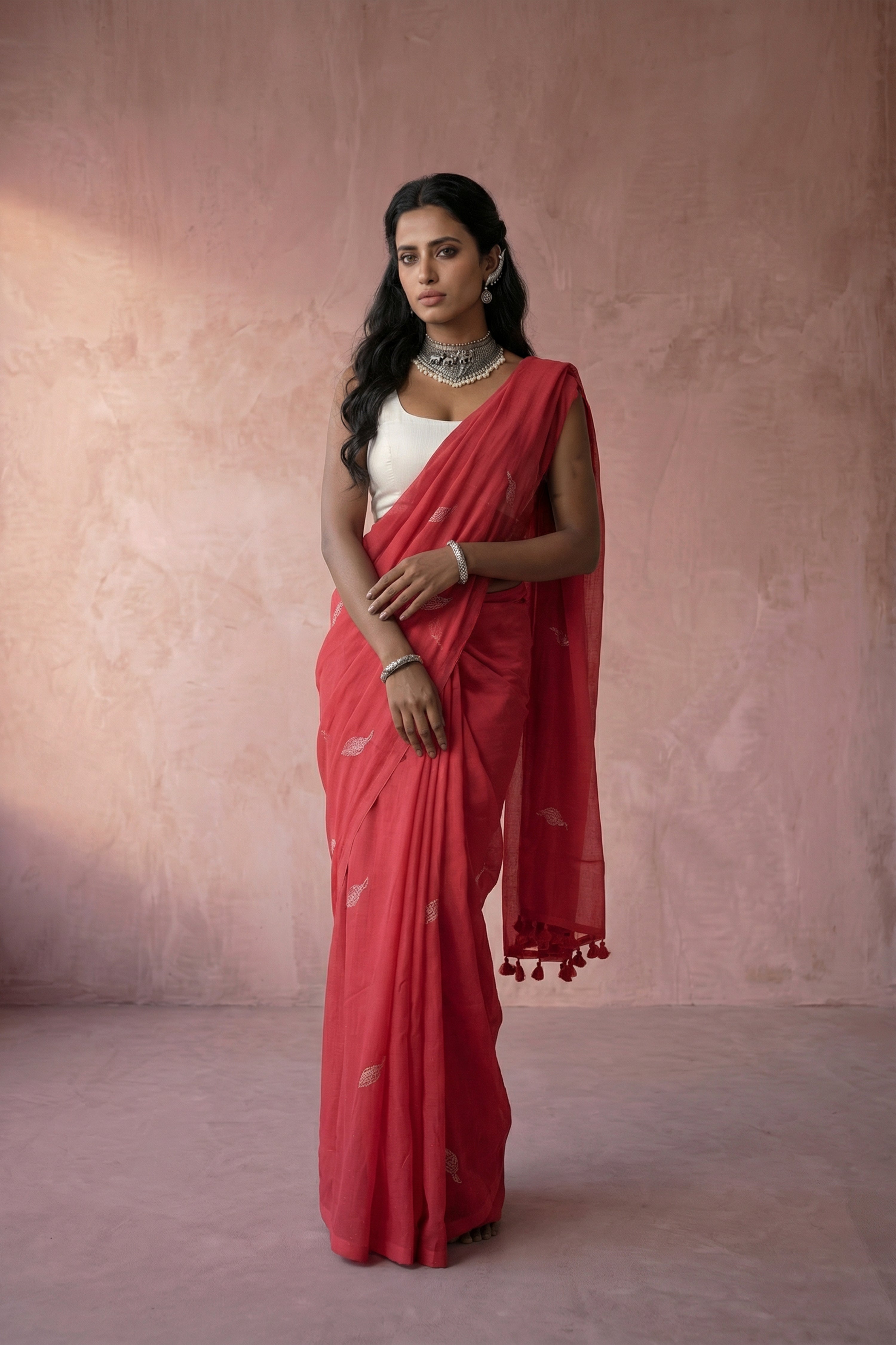 Laal Kamal saree