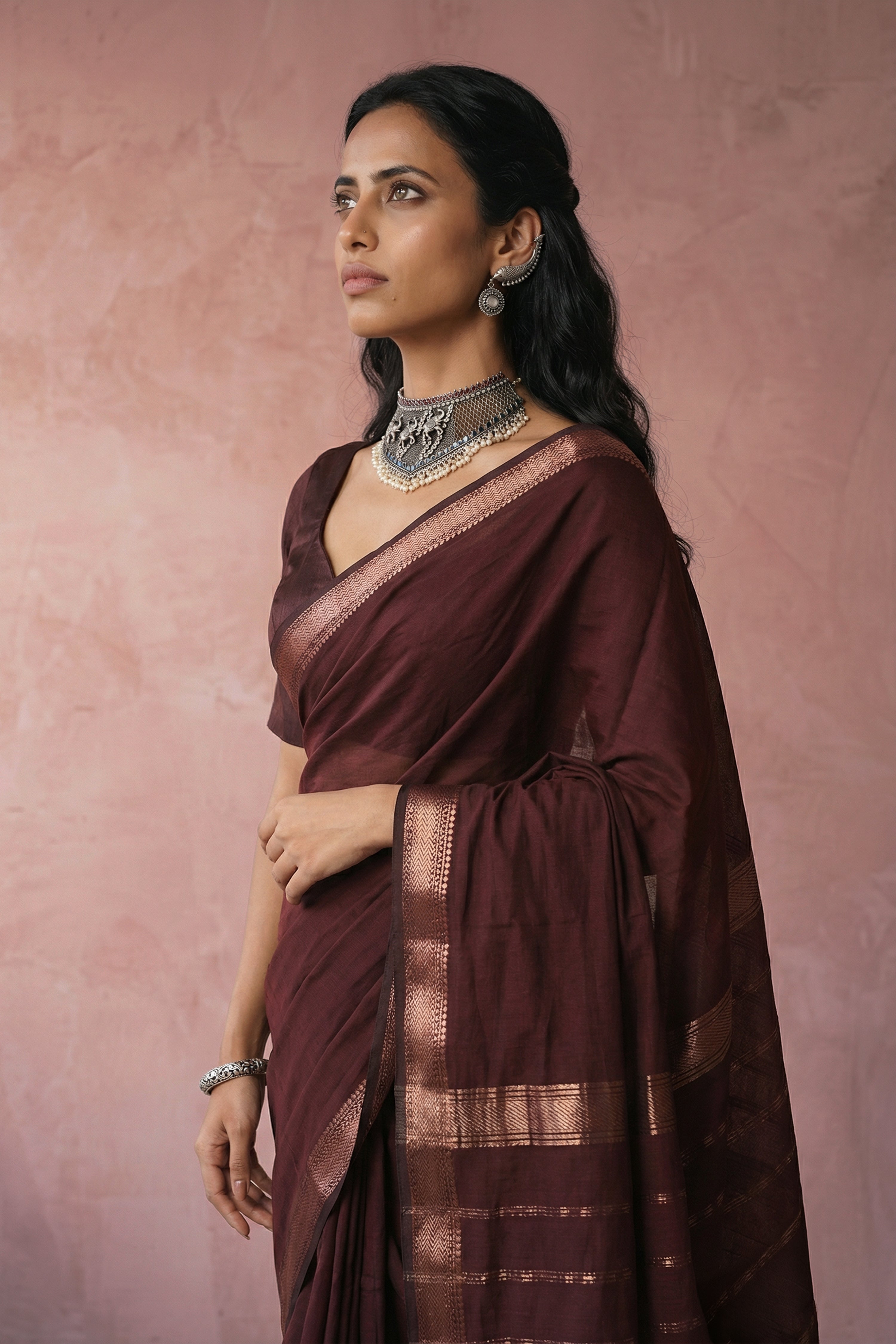 Ruby splendour saree