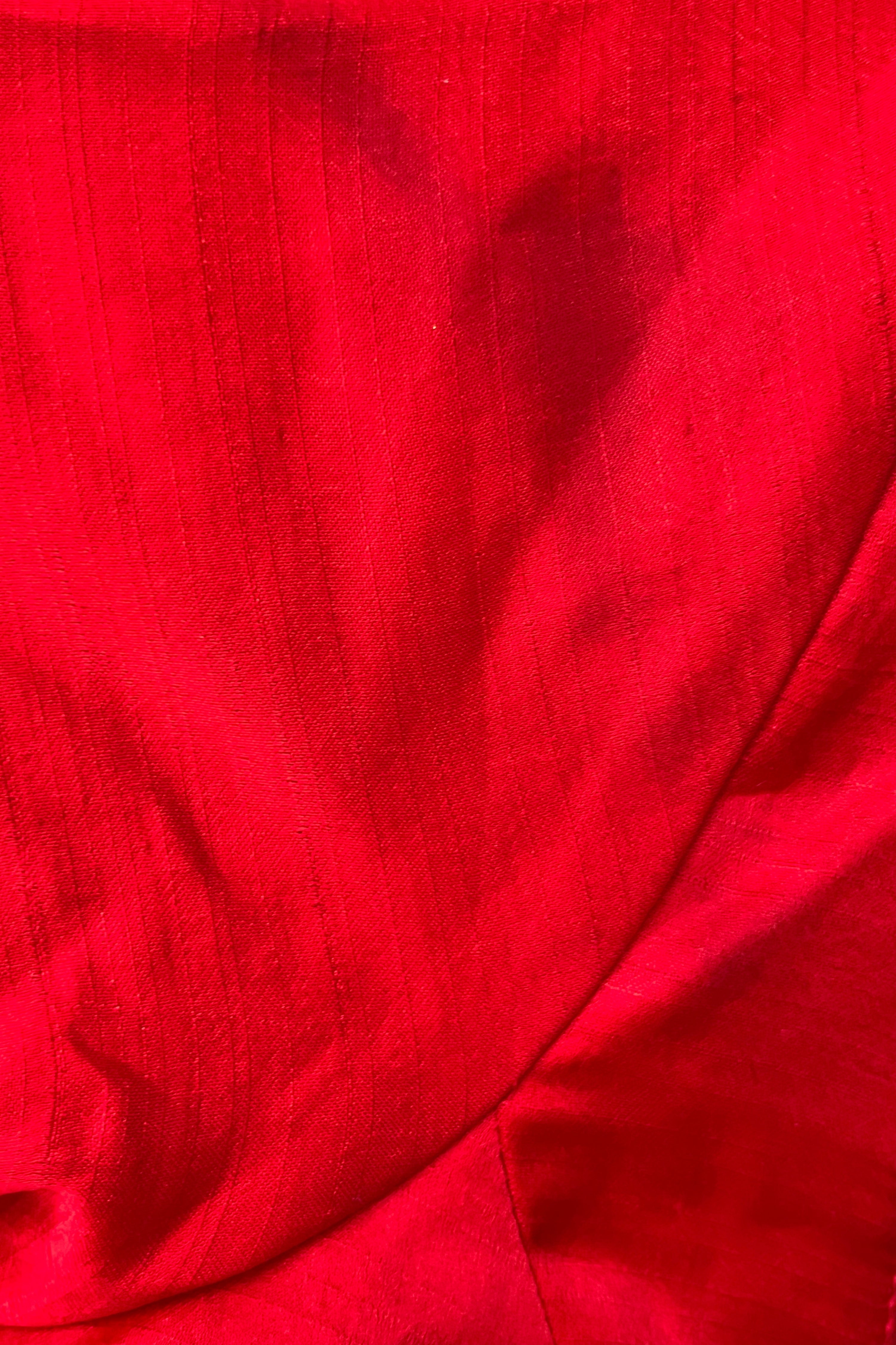 Red blouse TLR-132 I Red three quarter Sleeves Blouse with minimal flaws