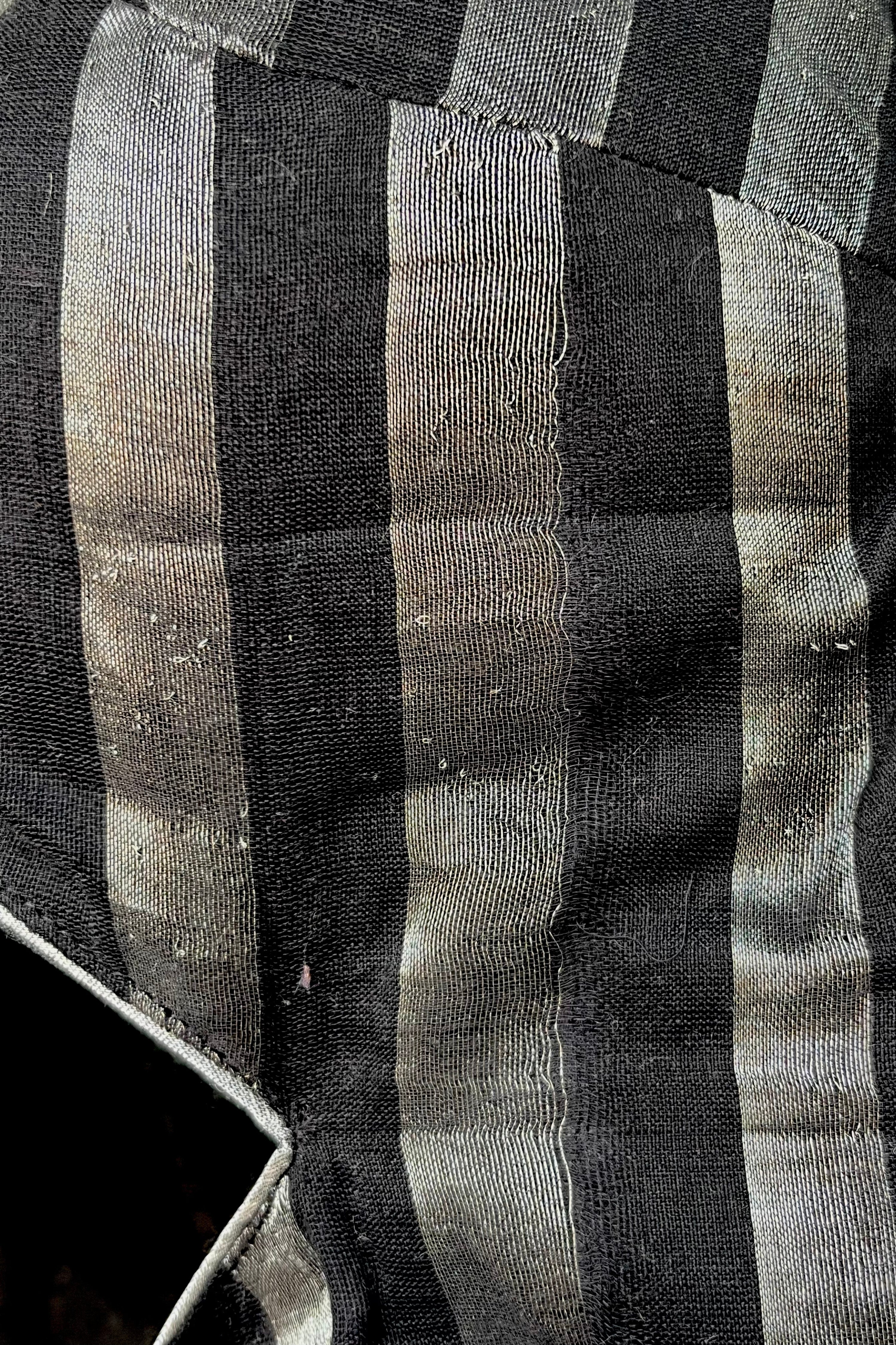 Mystic Night TLR-187 I Black Cotton Striped Designer Blouse with minimal flaws