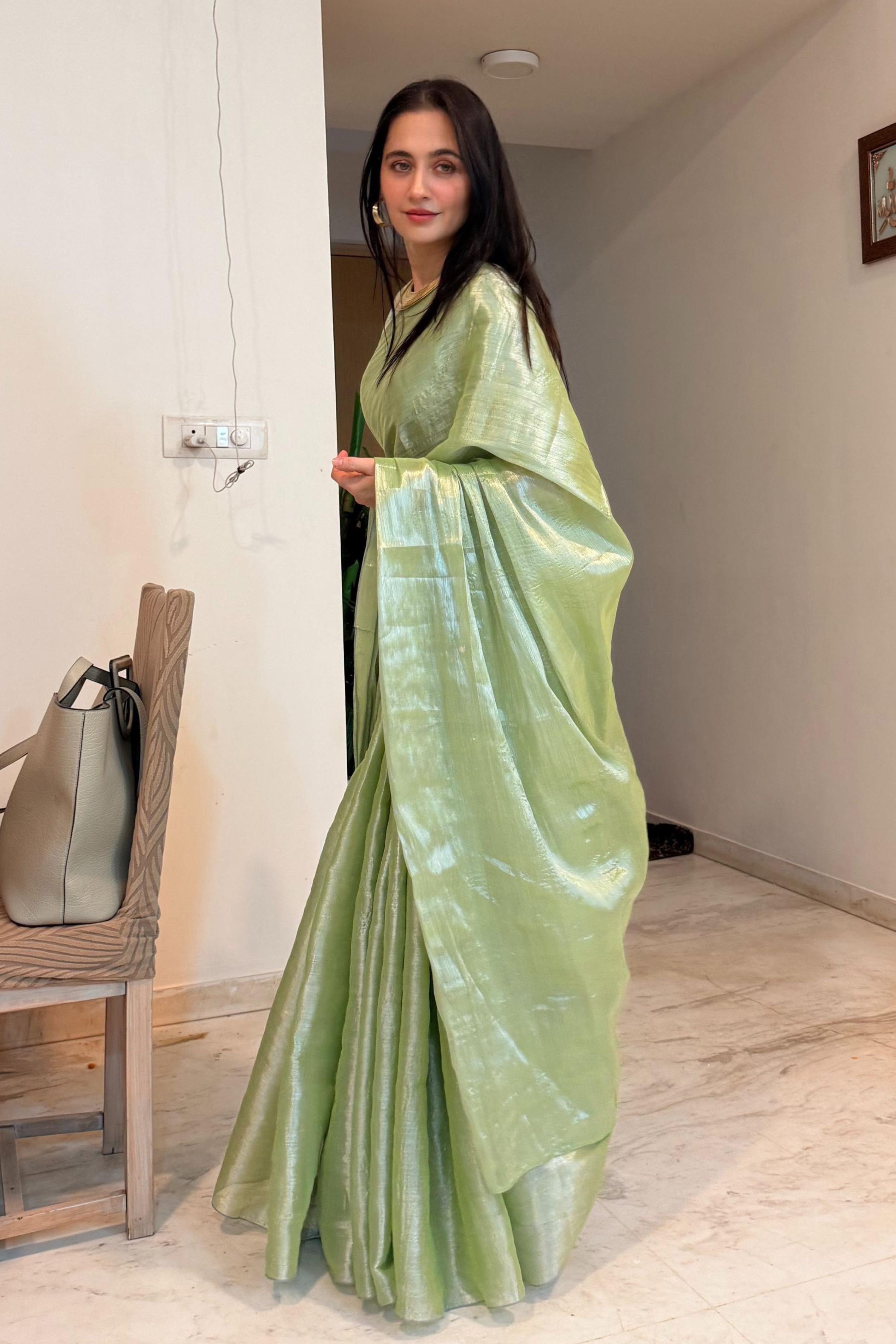 Sanjeeda Shaikh in our Pista Badam Saree
