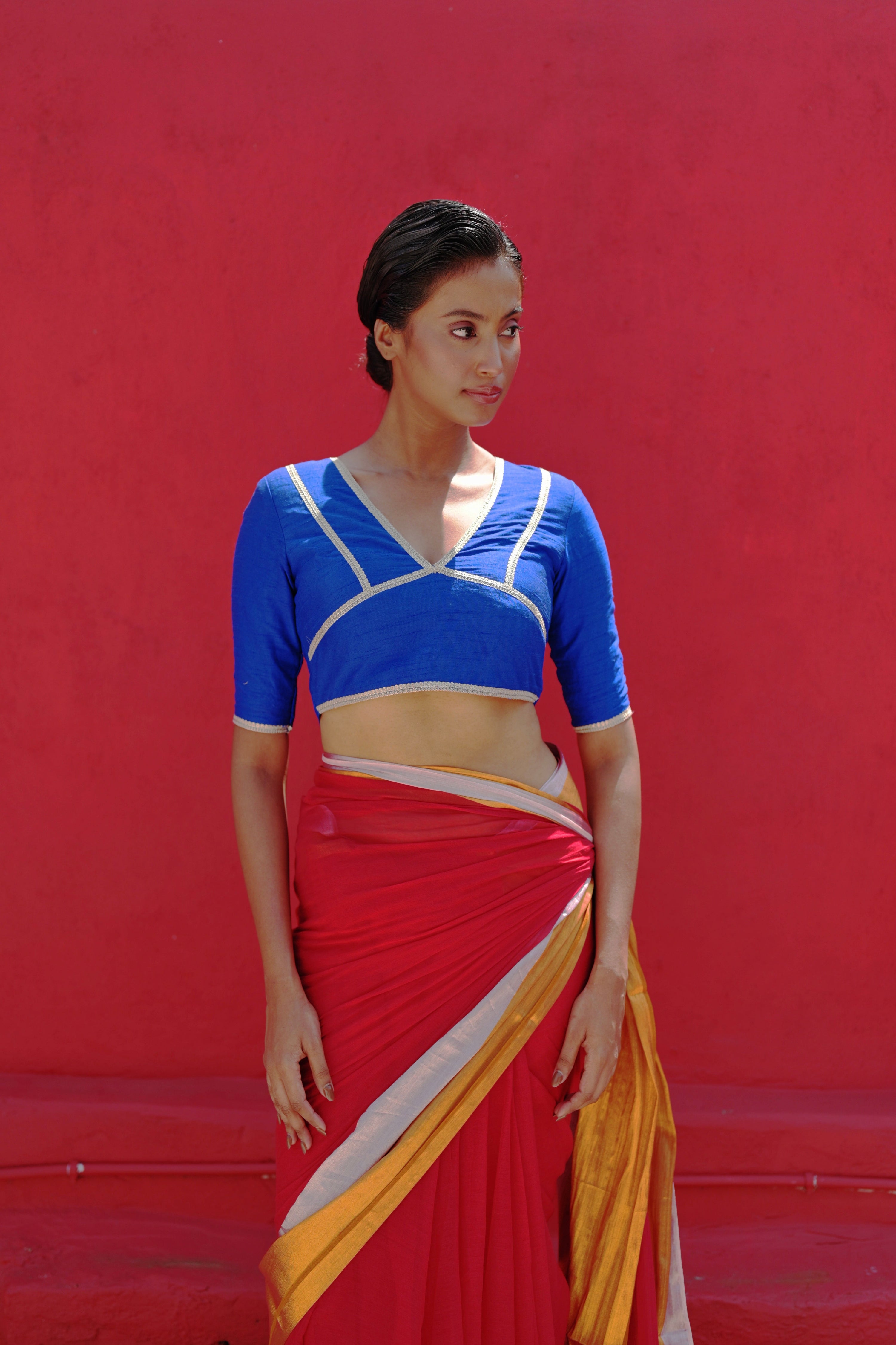 blue-v-neck-cotton-silk-designer-blouse