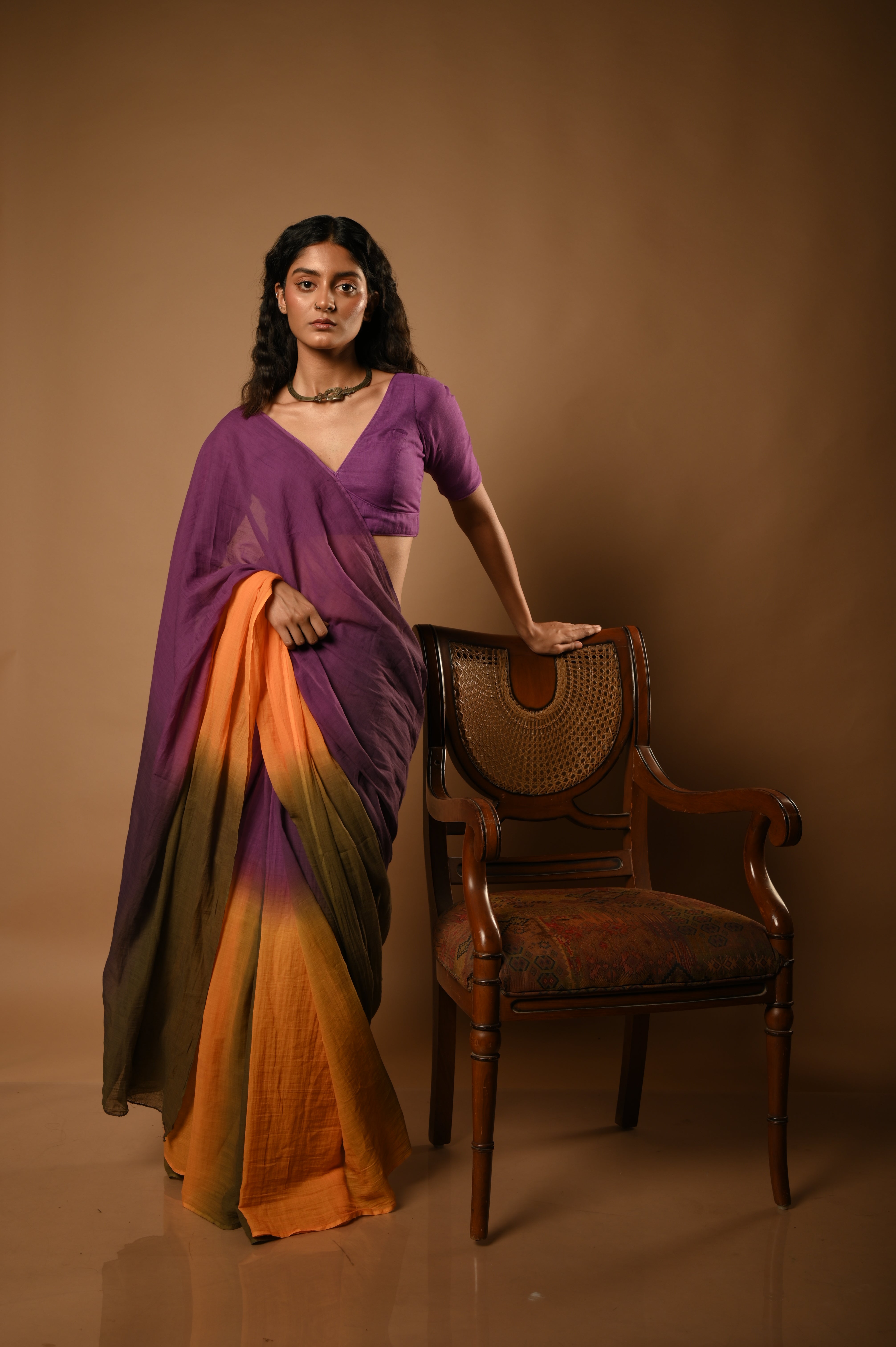 Kesarika I Multicolour handloom ombre dyed cotton  saree