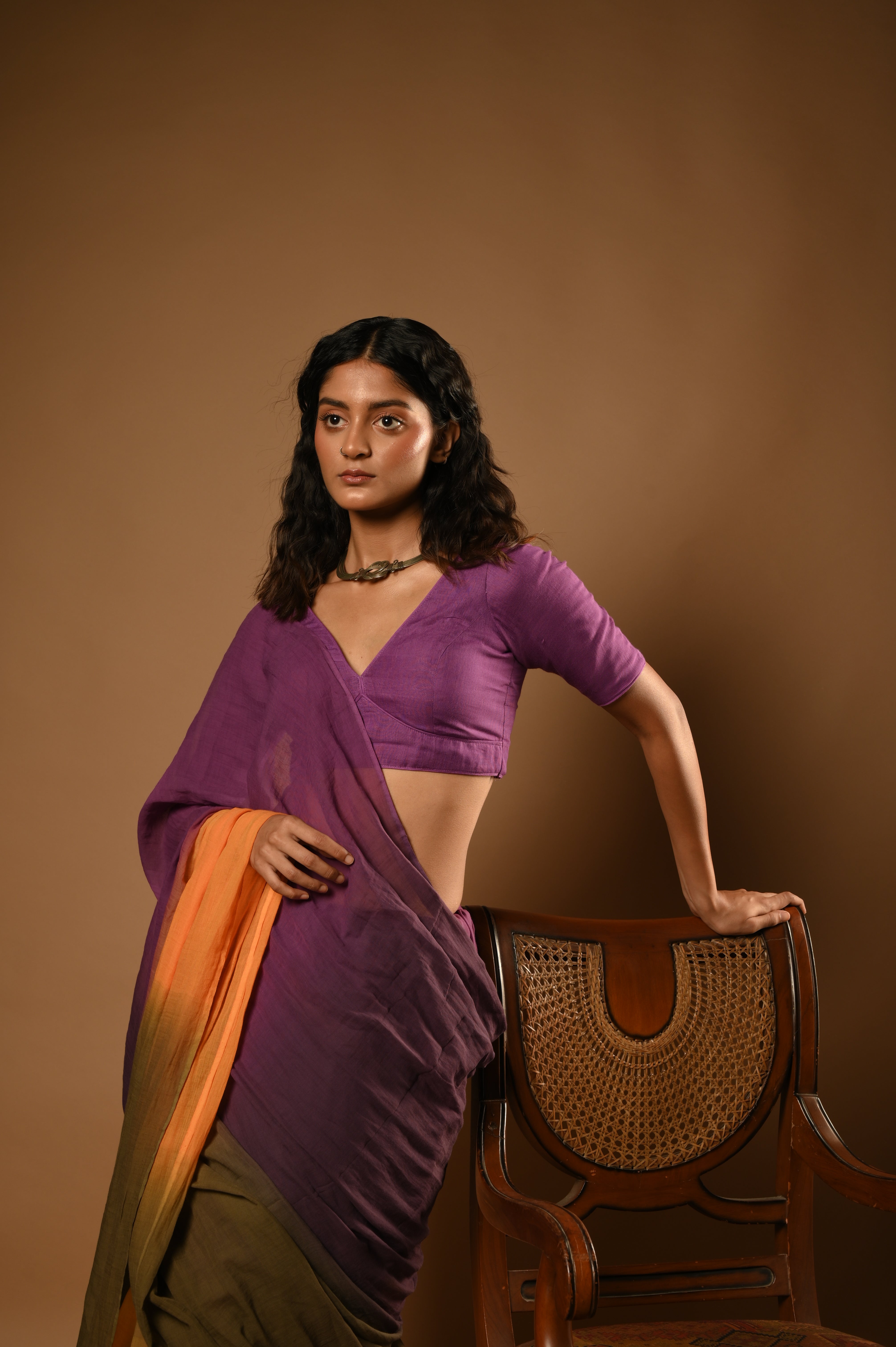 Kesarika I Multicolour handloom ombre dyed cotton  saree