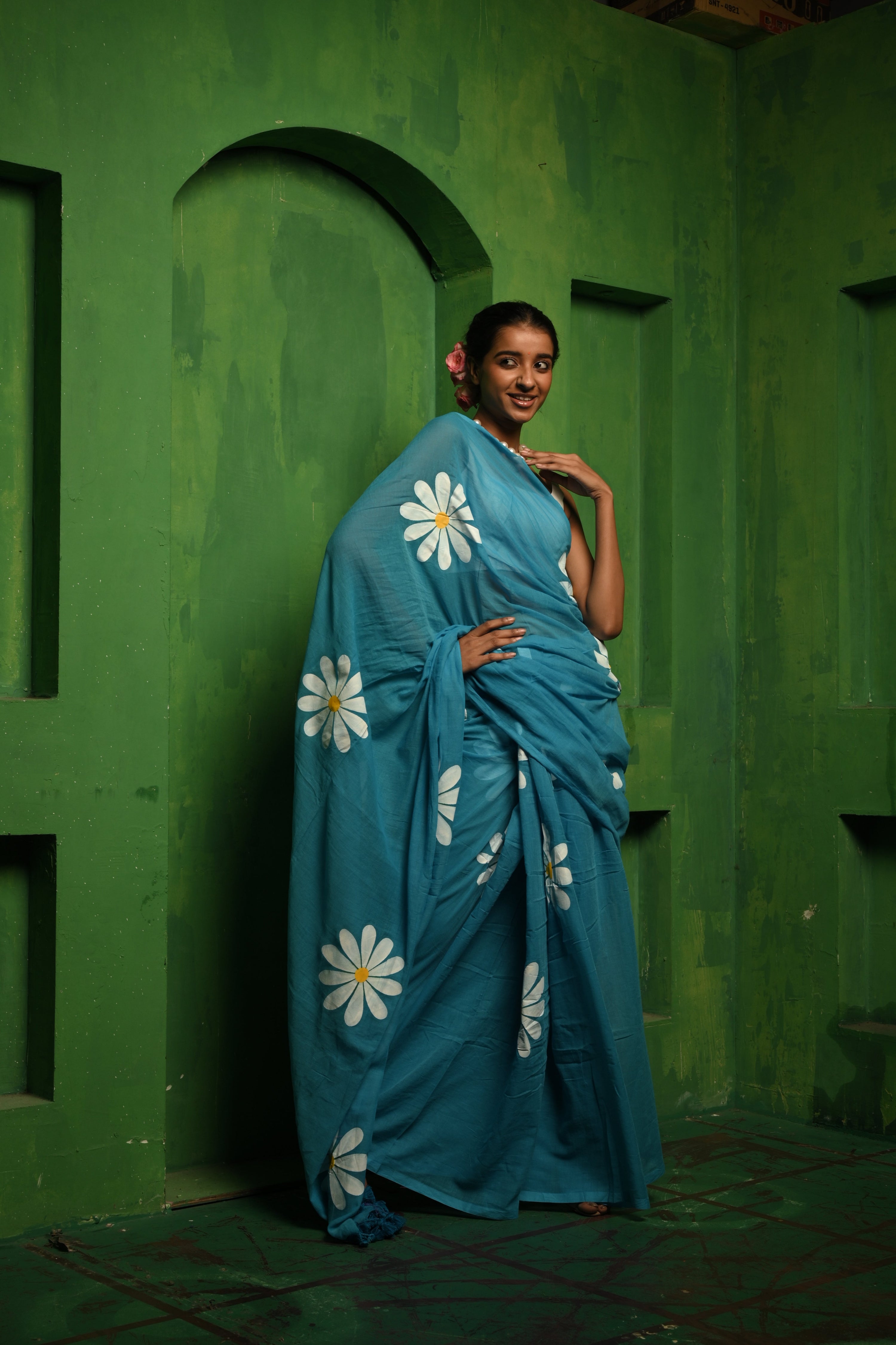 blue-hand-painted-floral-saree-with-tassels