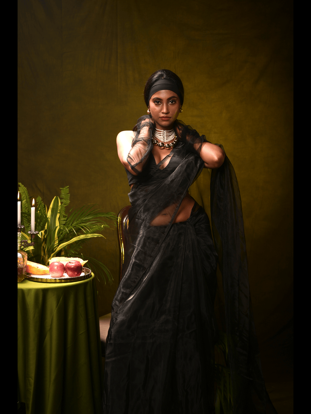 Soda Noir I Black Organza Tissue Saree