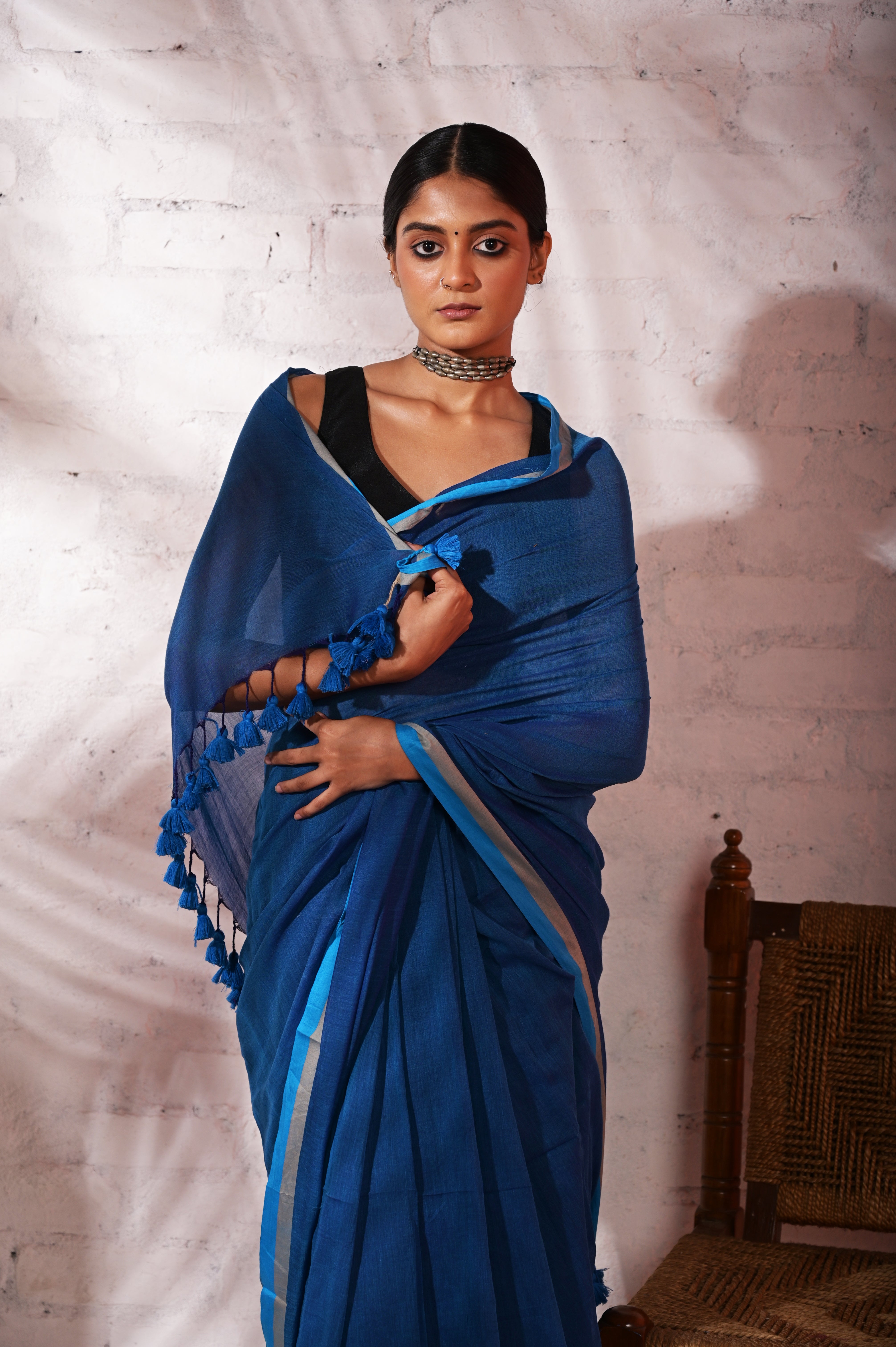 Ek Tamanna | Light blue mul cotton saree