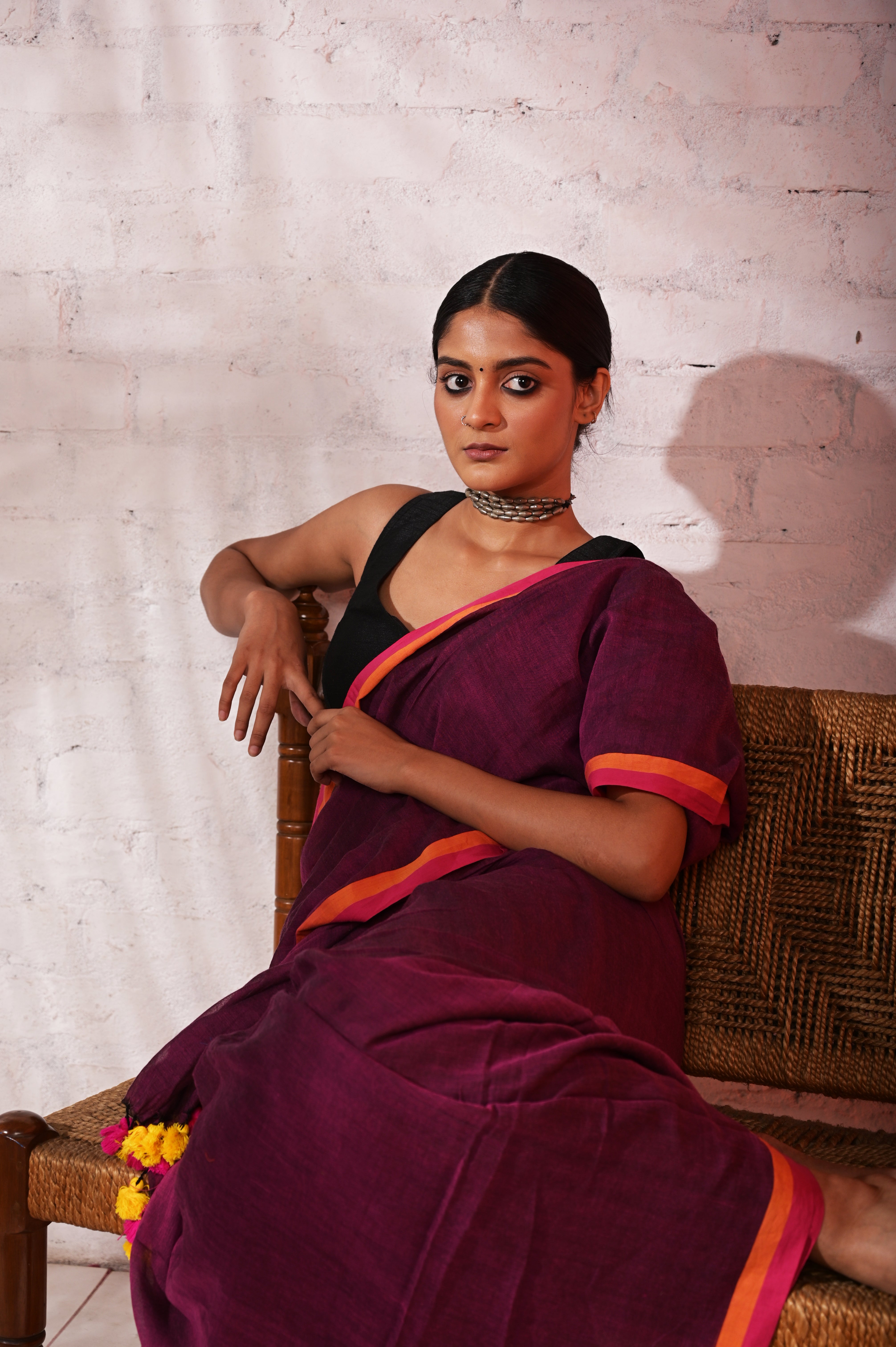 Prem Katha | Purple mul cotton saree