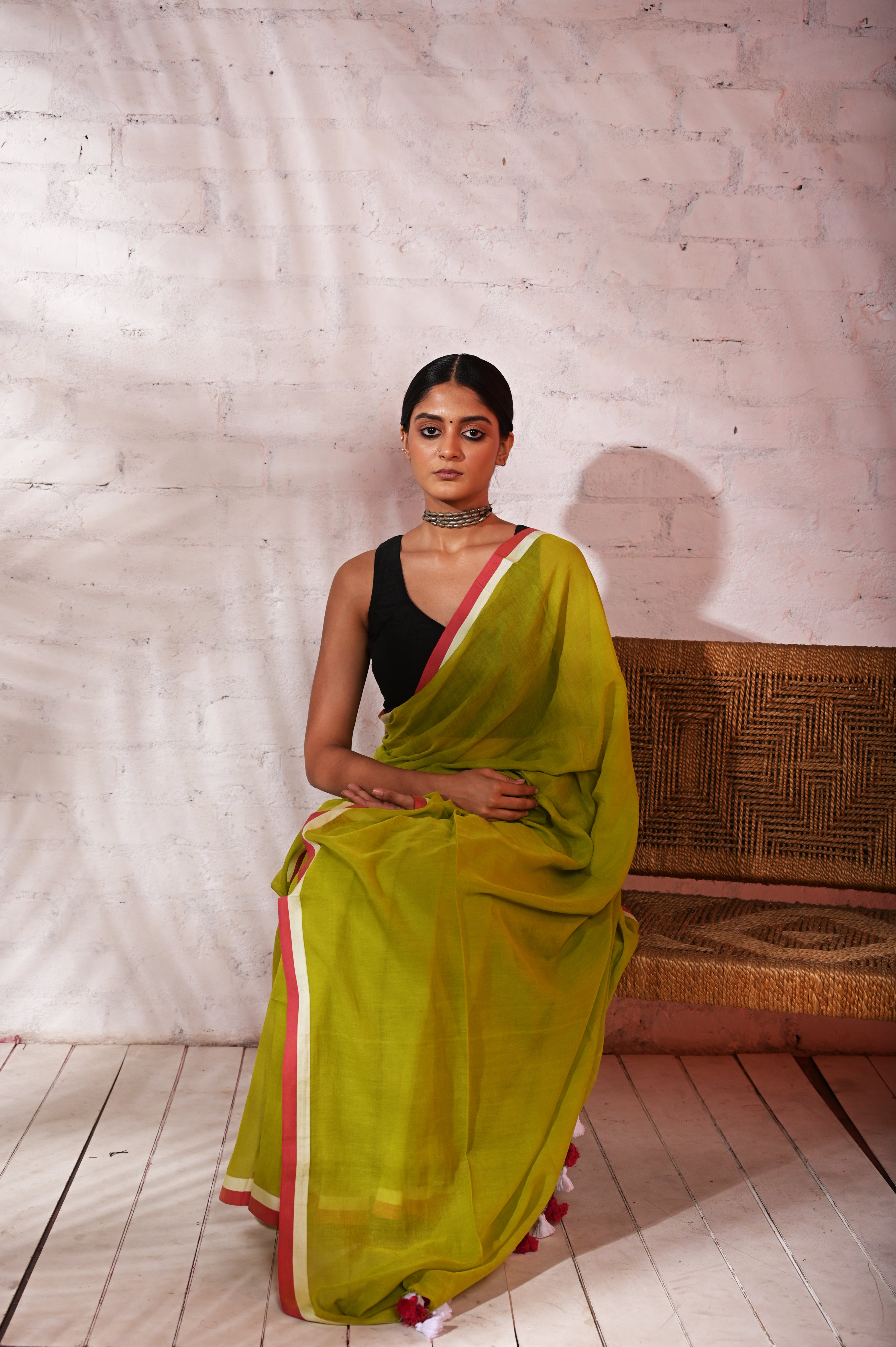 Ankahi Baatein | Light Green mul cotton saree